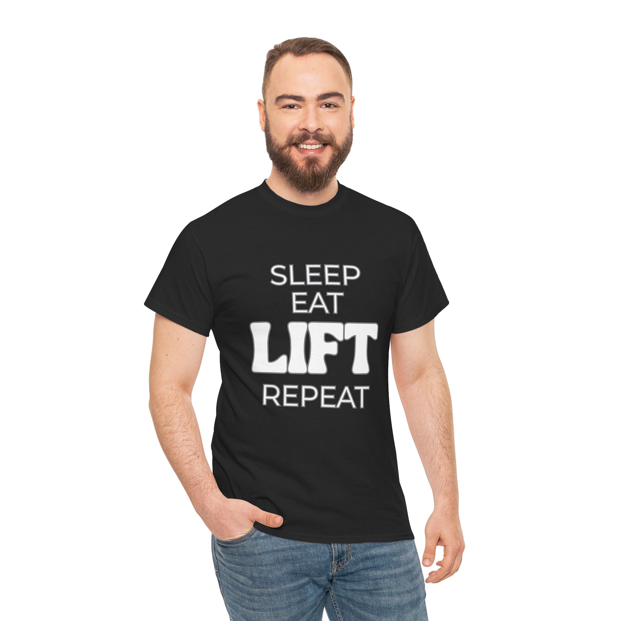 Sleep Eat Lift Repeat T-Shirt | Powerlifting Gym Shirt | Weightlifting Gift for Men