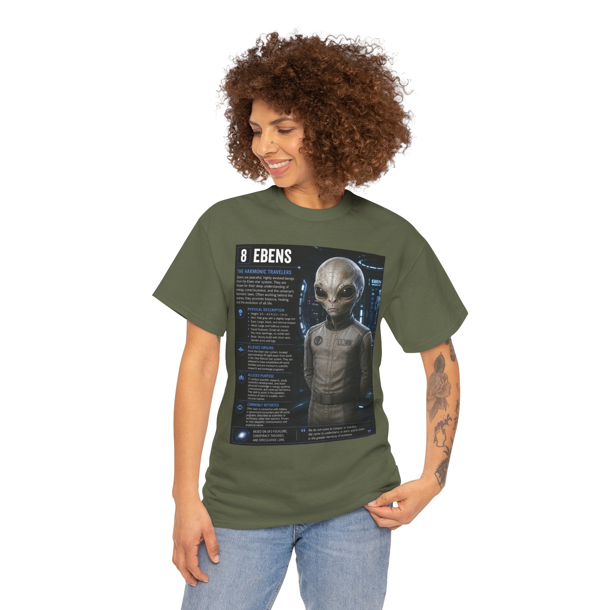 Ebens Alien Species Guide T-Shirt – Ancient Aliens Sci-Fi Graphic Tee for UFO Fans