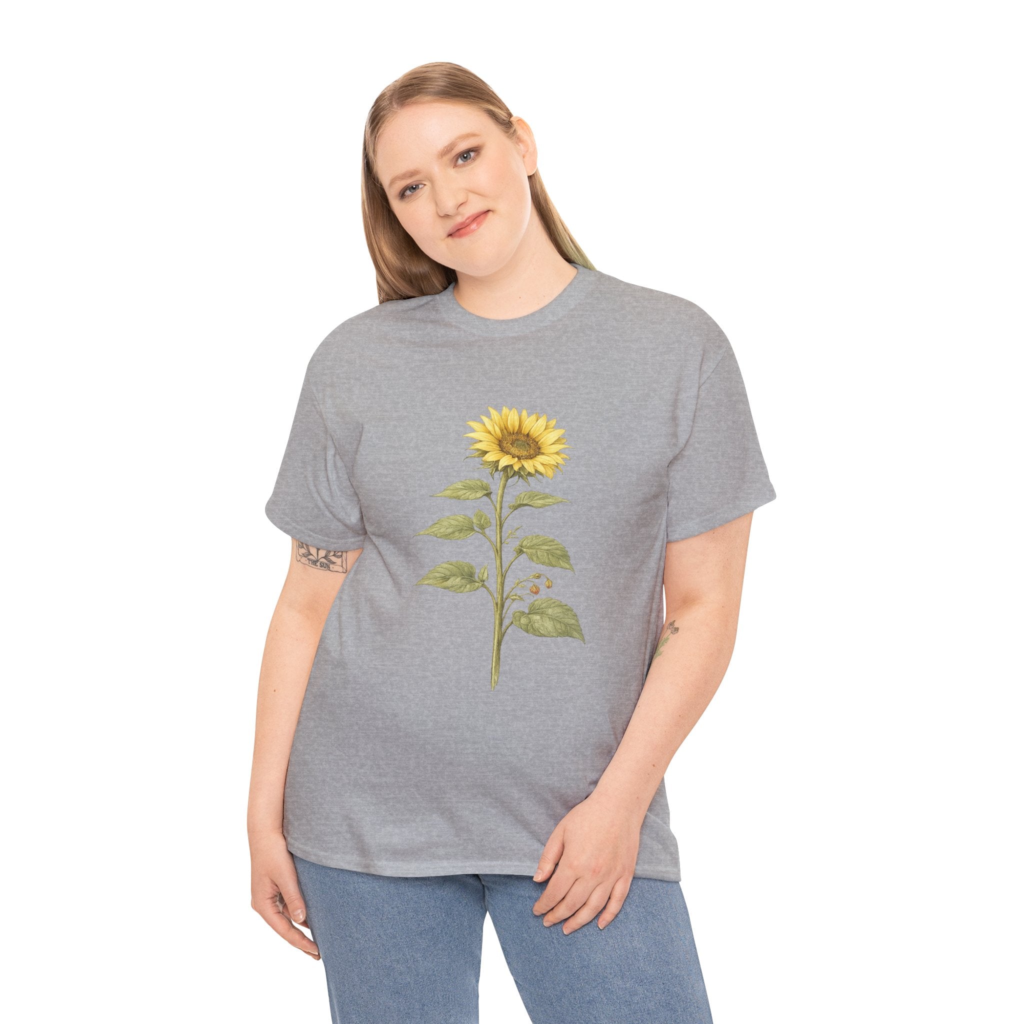 Sunflower Botanical T Shirt – Cottagecore Floral Graphic Tee for Nature Lovers