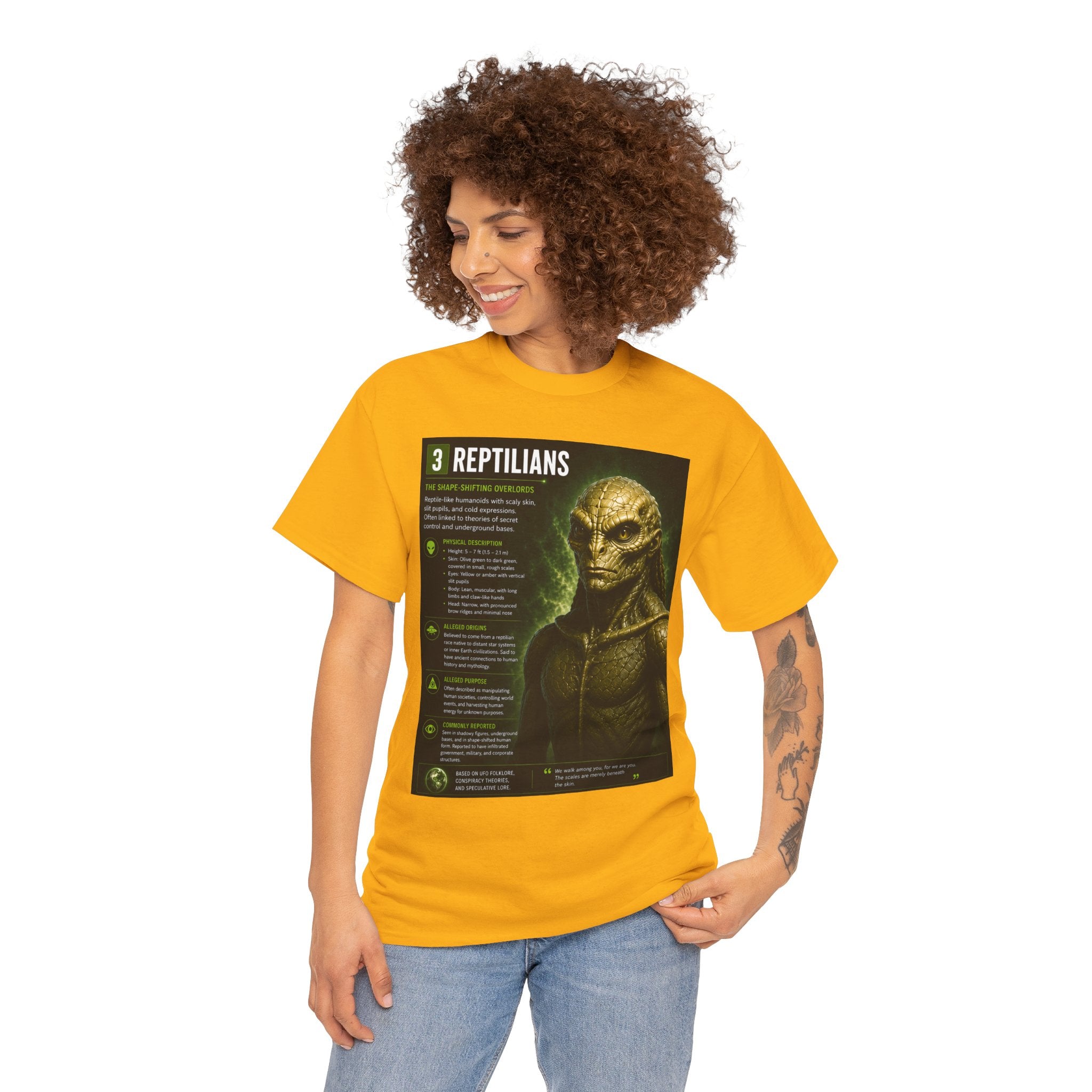 Reptilian Alien T-Shirt – Ancient Aliens UFO Informational Graphic Tee