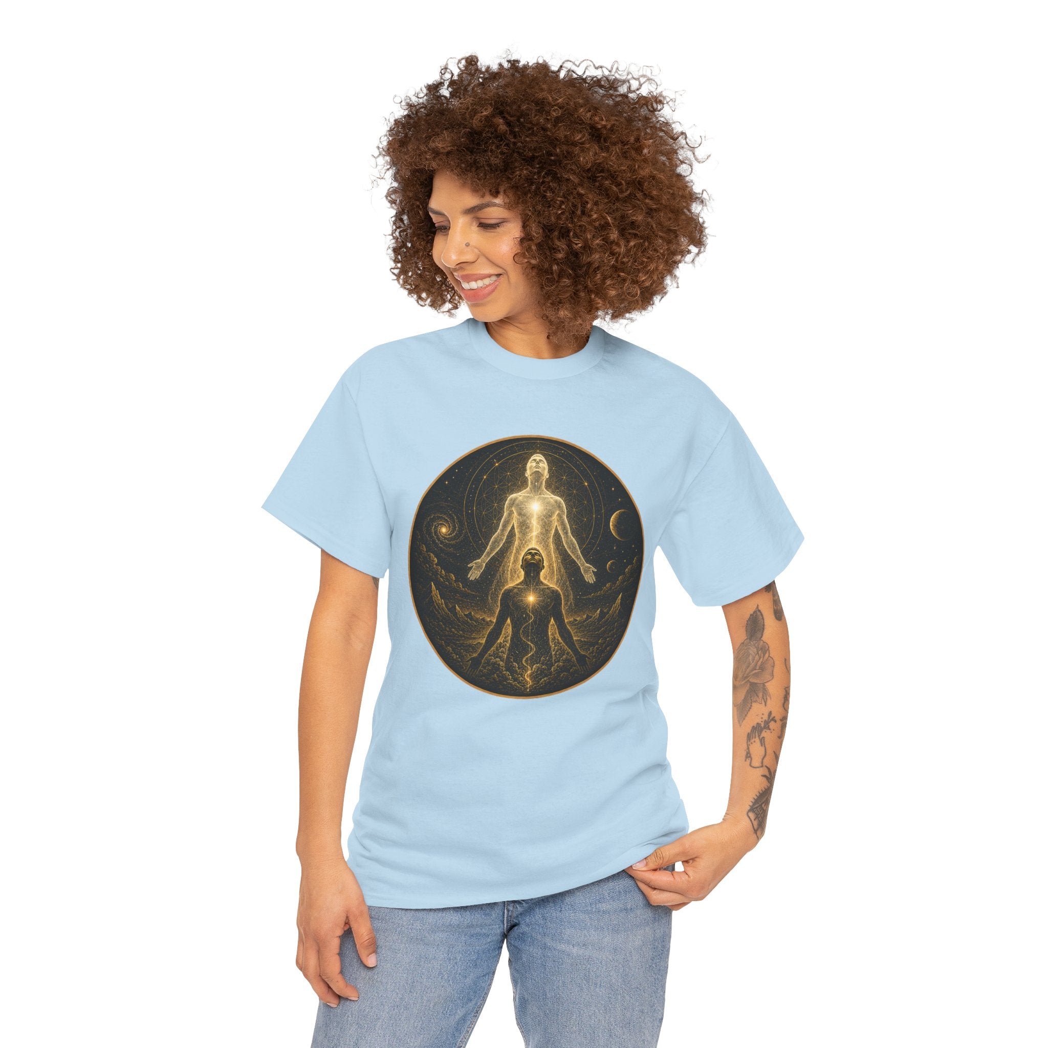 Higher Self Illustrated T-Shirt – Spiritual Ascension Sacred Geometry Graphic Tee