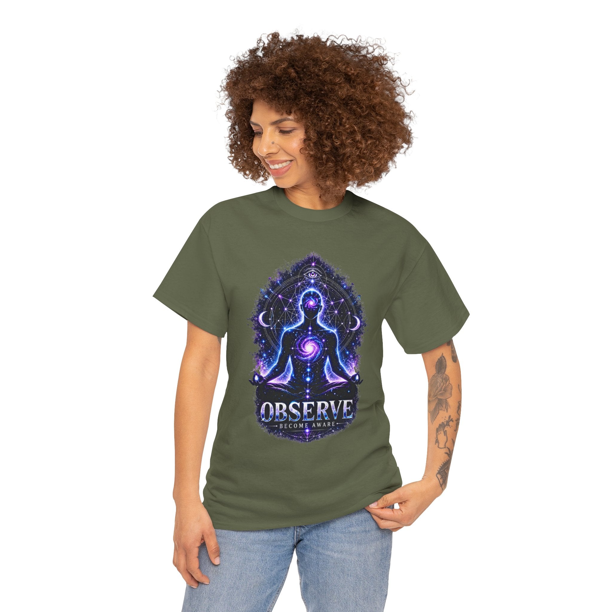 Observe Meditation T Shirt – Third Eye Chakra Spiritual Yoga Graphic Tee