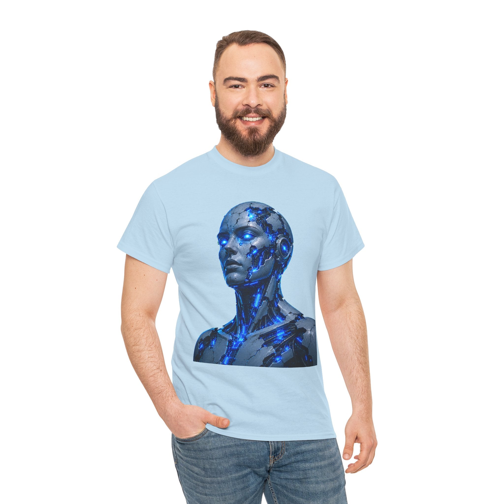 Broken Android Cyberpunk Graphic T-Shirt | WildOrbit