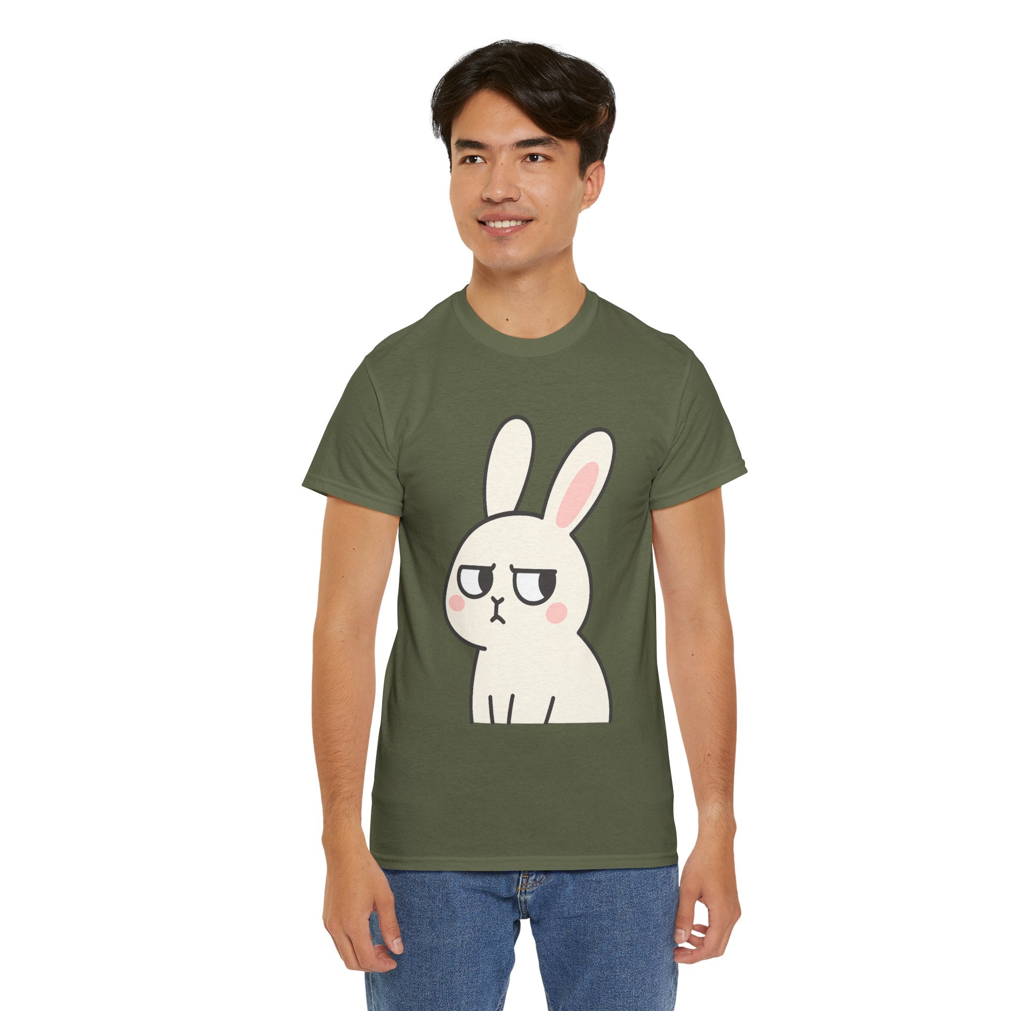 Cute Grumpy Bunny T Shirt – Funny Cartoon Rabbit Graphic Tee