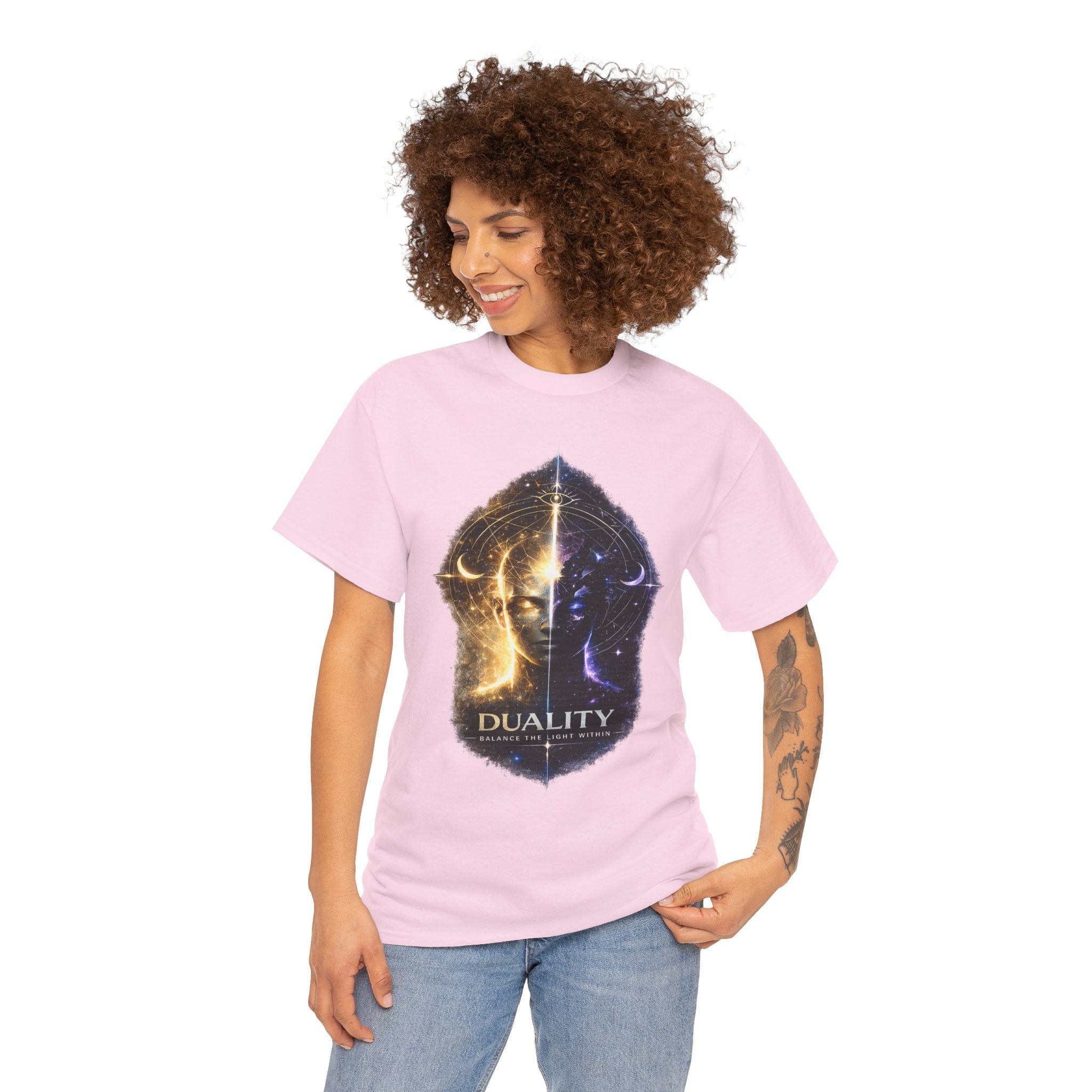 Duality Balance The Light Within T Shirt – Spiritual Meditation Cosmic Graphic Tee