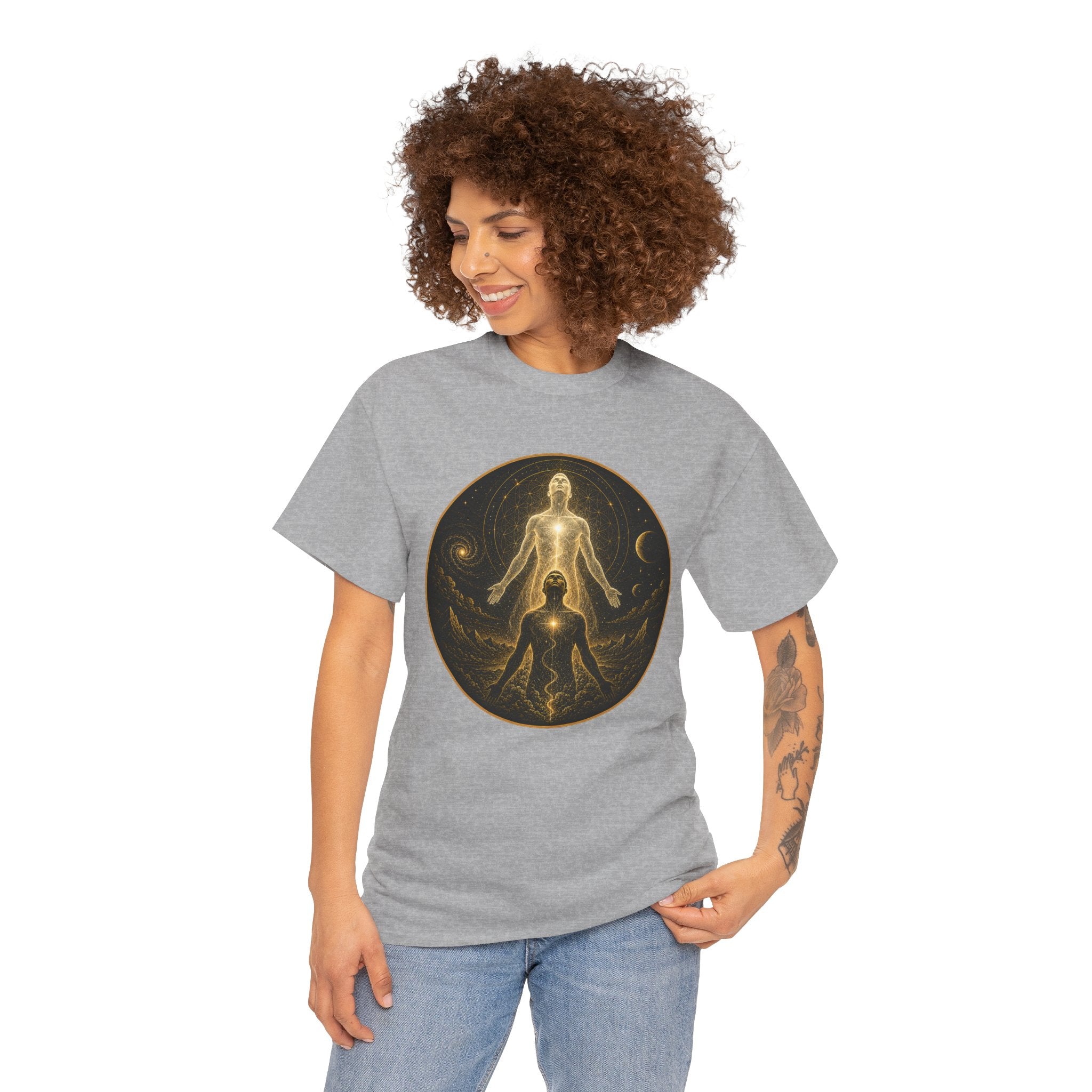 Higher Self Illustrated T-Shirt – Spiritual Ascension Sacred Geometry Graphic Tee