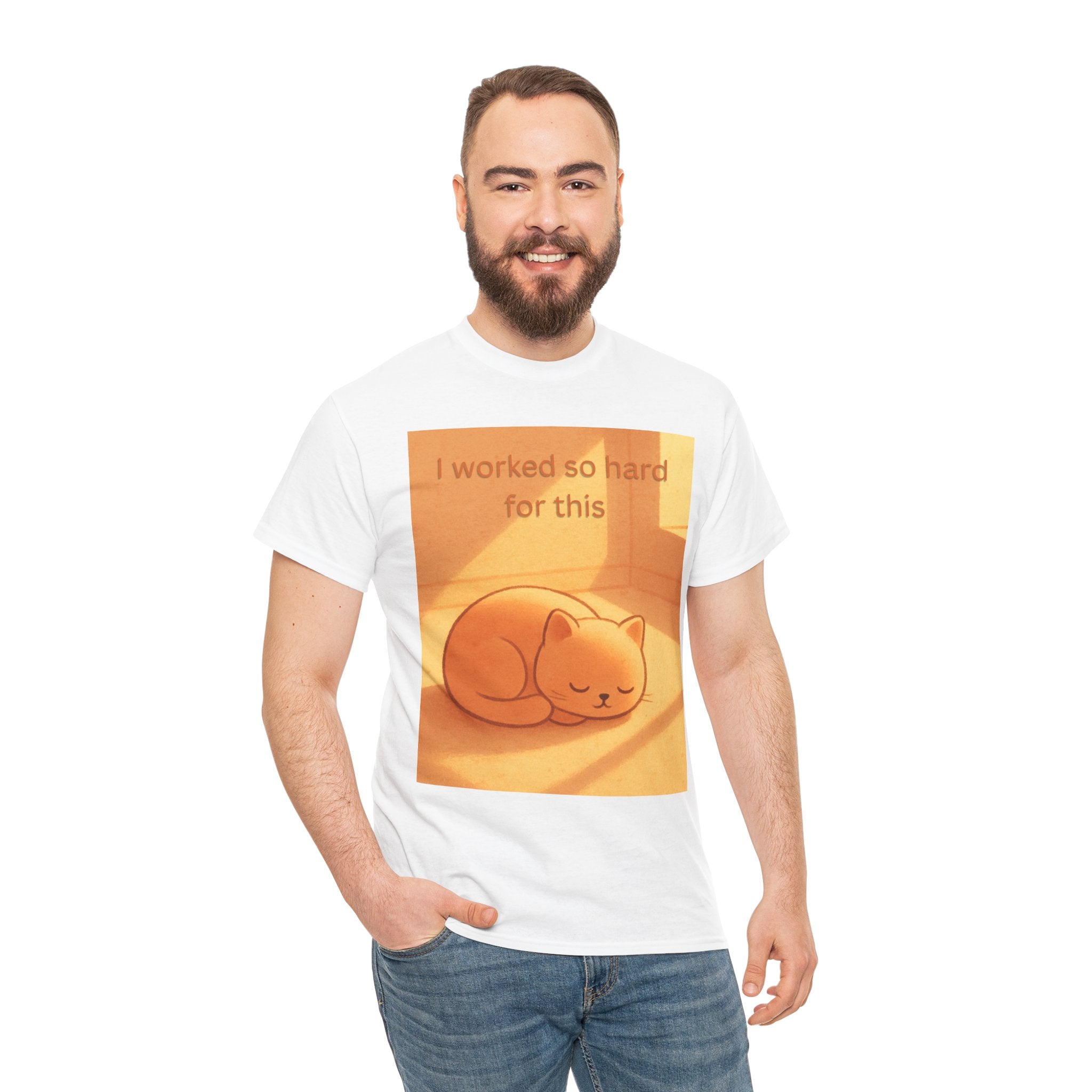 Funny Sleepy Cat T Shirt – I Worked So Hard For This Cosy Cat Graphic Tee