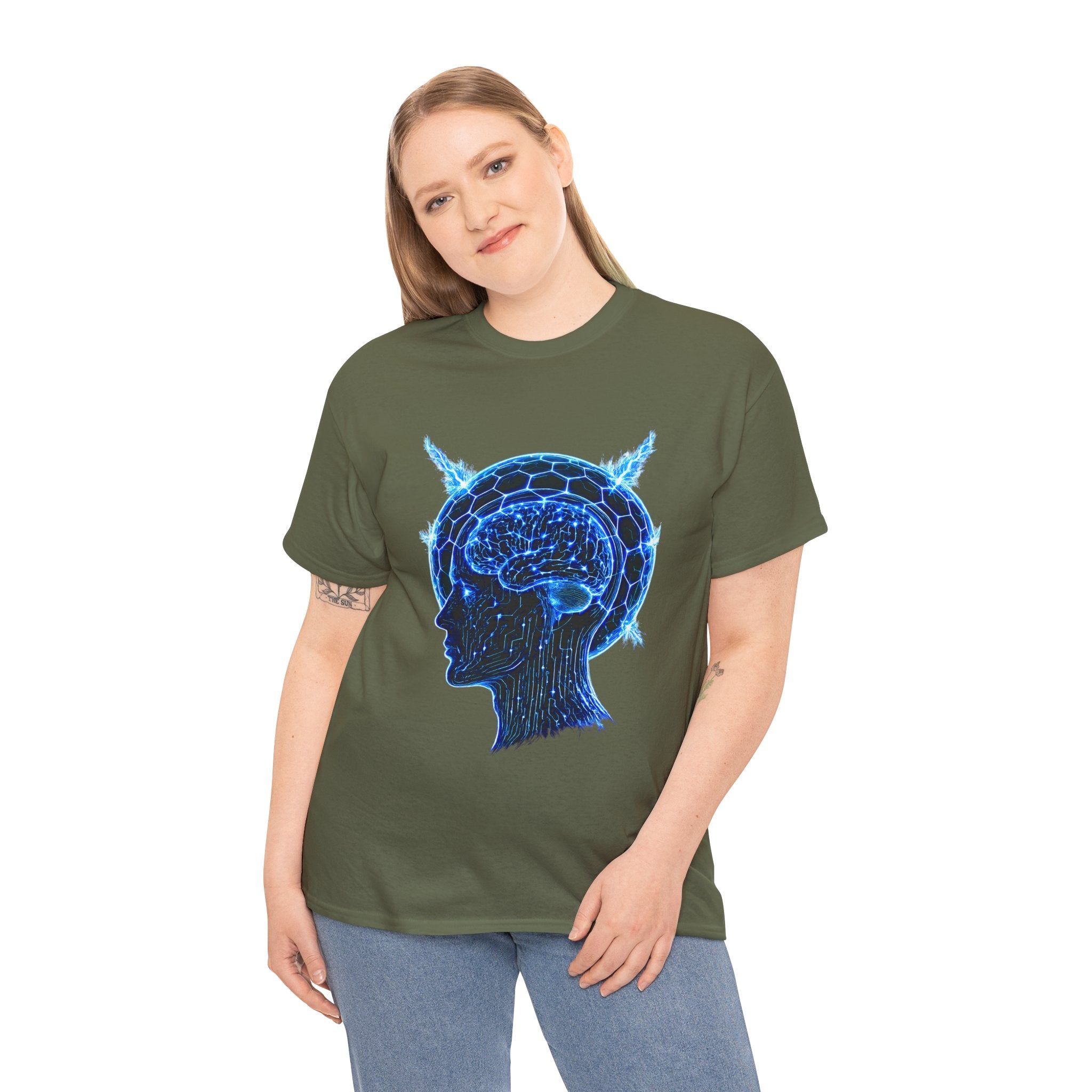 Neural Firewall Cyberpunk Graphic T-Shirt | WildOrbit