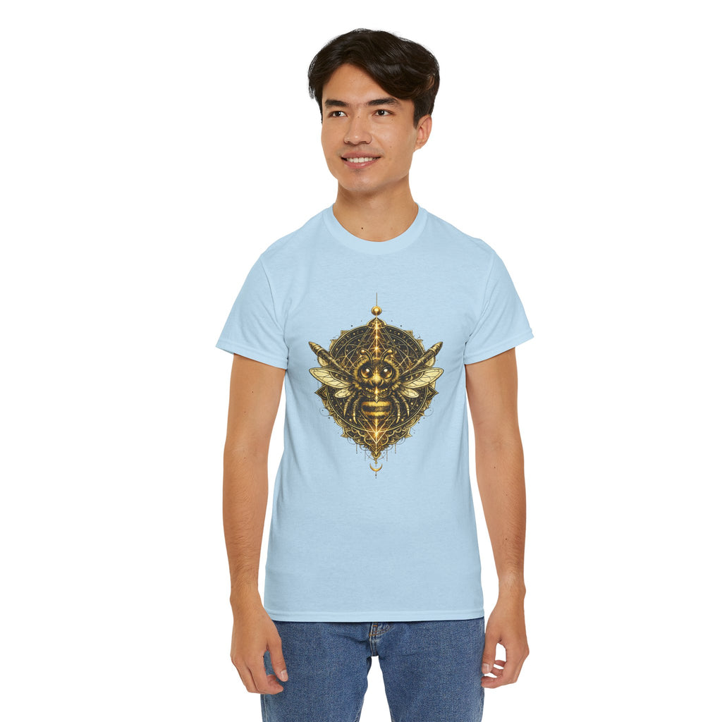 Sacred Geometry Bee T Shirt – Egyptian Mystic Honeybee Graphic Tee