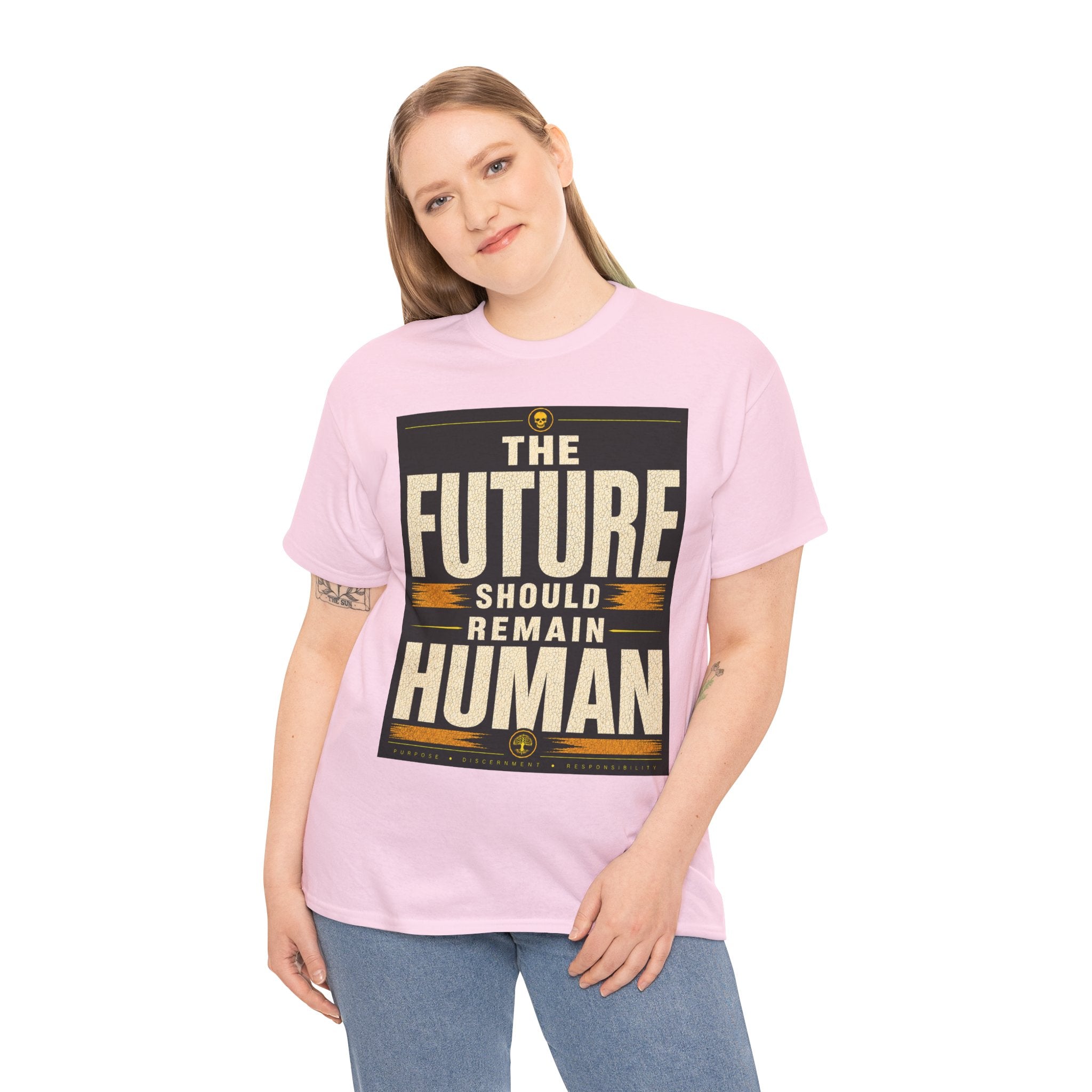 The Future Should Remain Human T Shirt – Retro Anti AI Philosophy Graphic Tee
