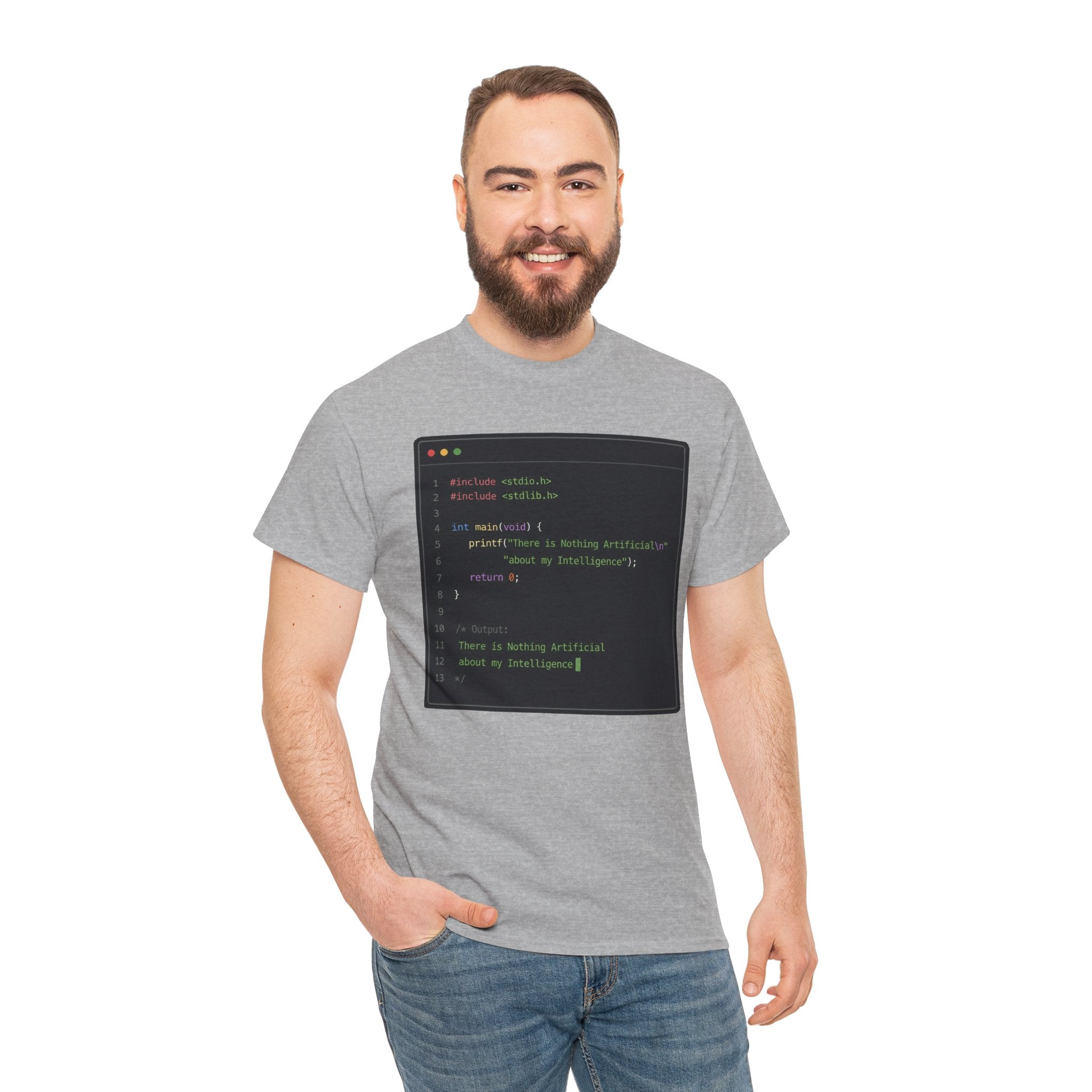 Programmer Code T Shirt – There Is Nothing Artificial About My Intelligence Developer Graphic Tee