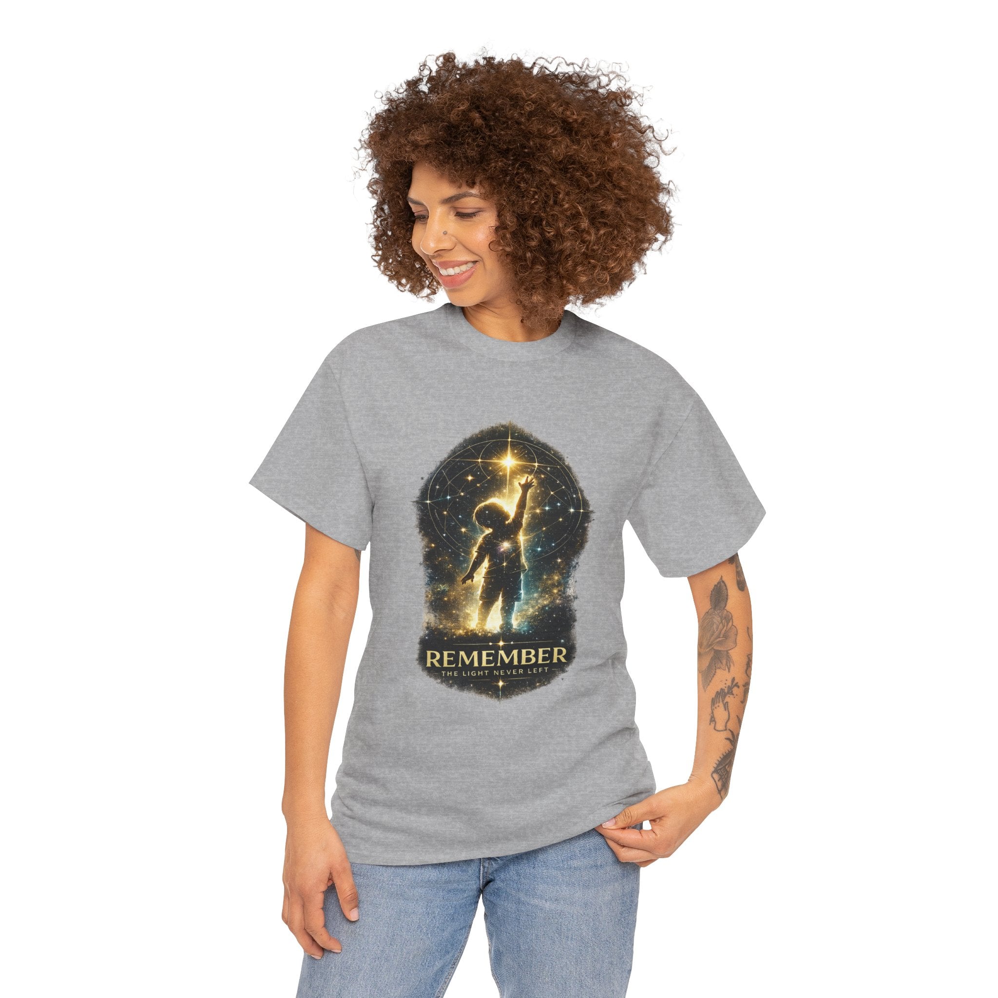 Remember The Light Never Left Shirt – Celestial Spiritual Awareness Graphic Tee
