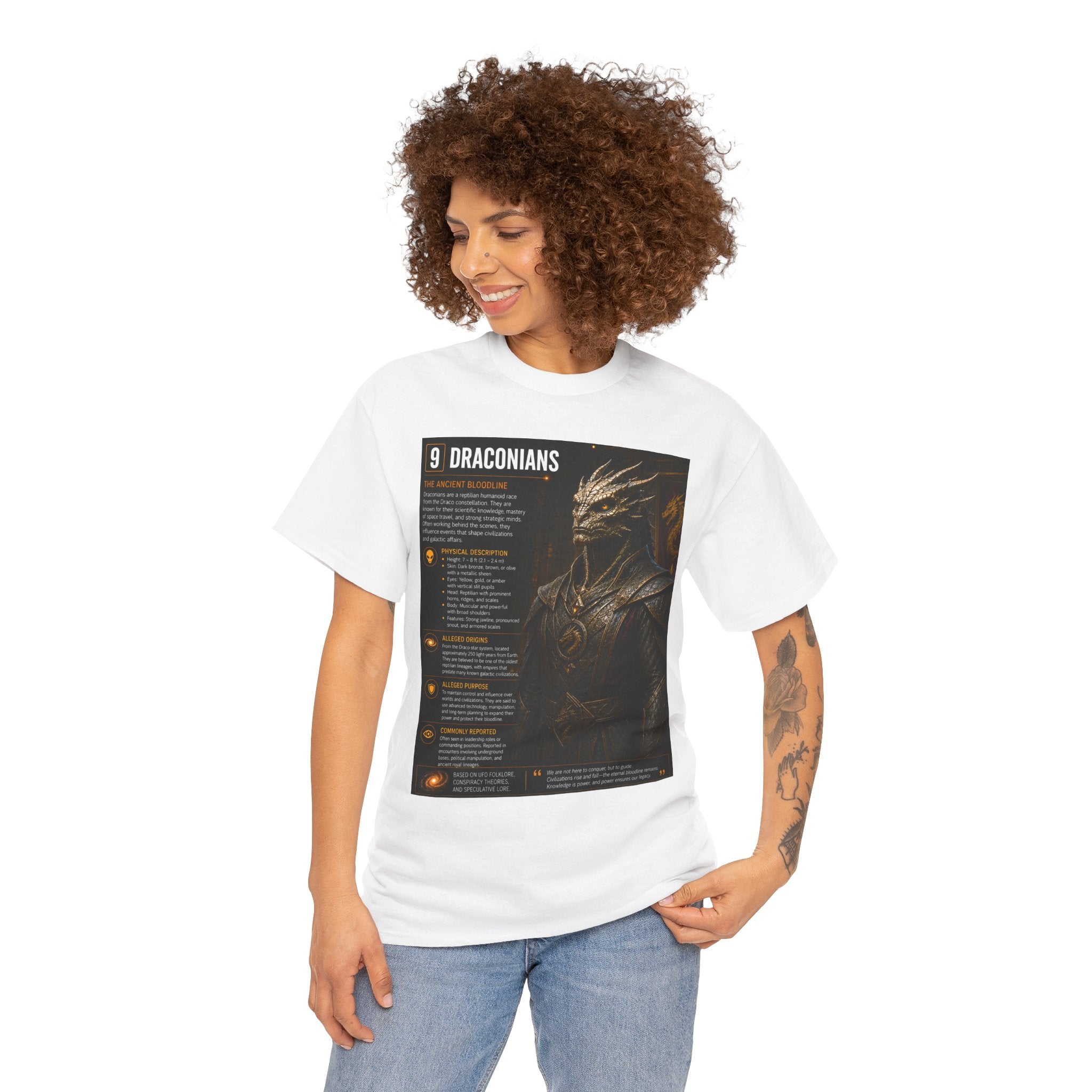 Draconian Alien Species Guide Shirt – Ancient Reptilian Extraterrestrial Graphic Tee