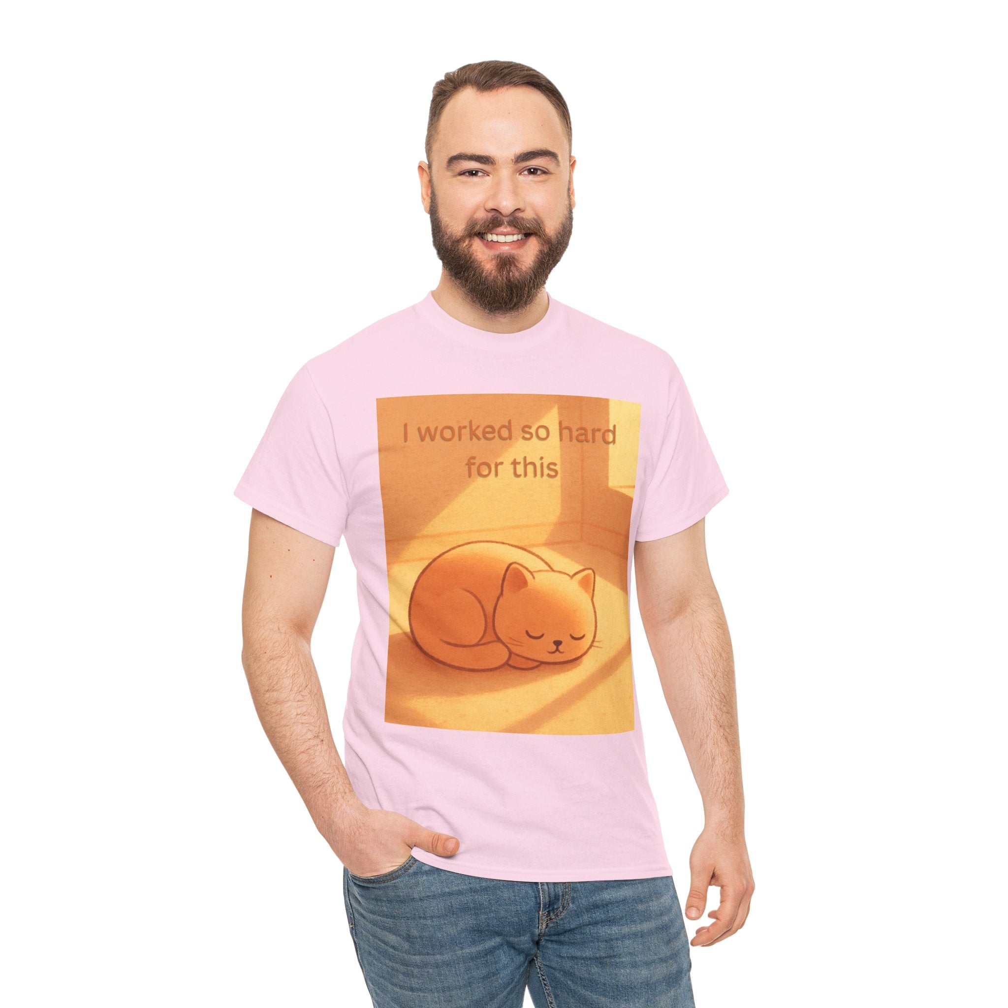 Funny Sleepy Cat T Shirt – I Worked So Hard For This Cosy Cat Graphic Tee