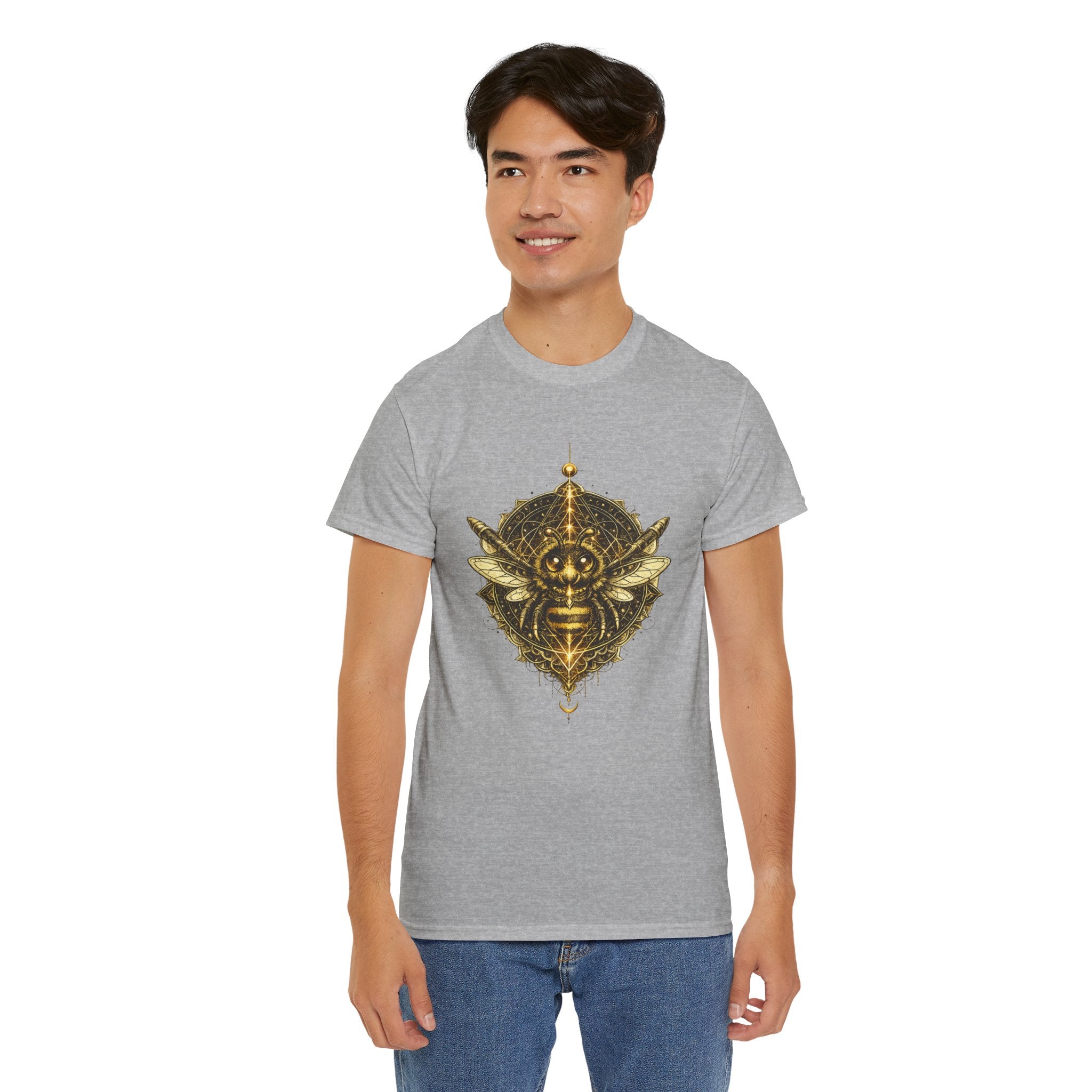 Sacred Geometry Bee T Shirt – Egyptian Mystic Honeybee Graphic Tee