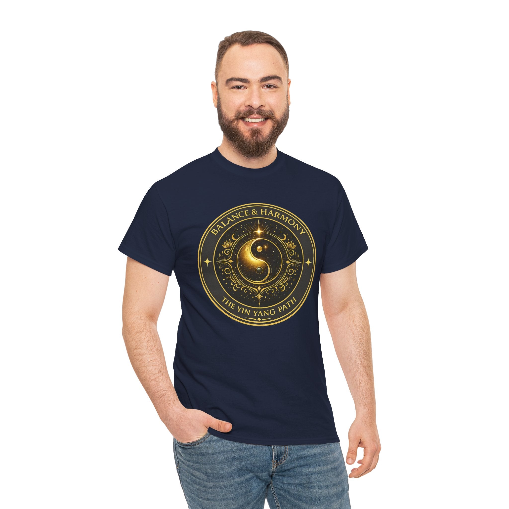 Balance & Harmony Yin Yang T-Shirt – Celestial Sacred Symbol Graphic Tee