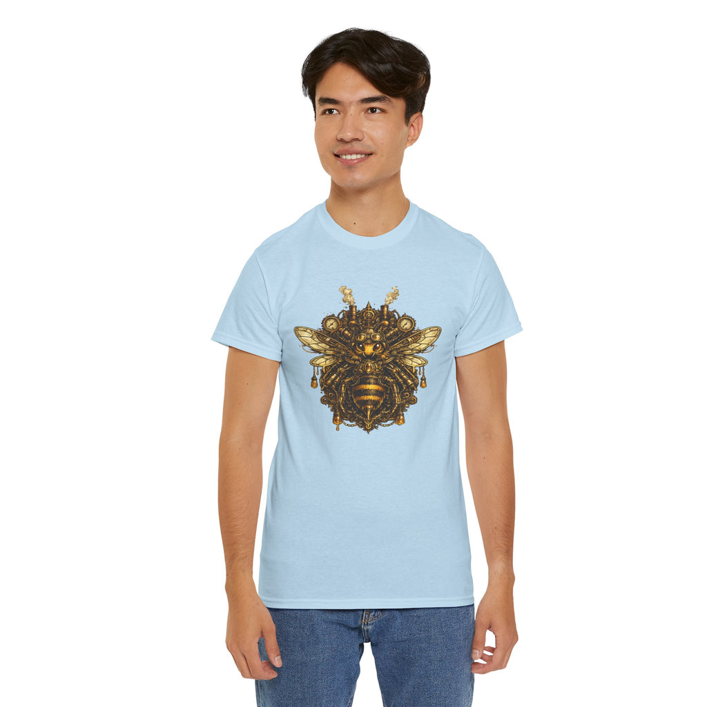 Steampunk Bee Mandala T Shirt – Vintage Mechanical Honeybee Graphic Tee