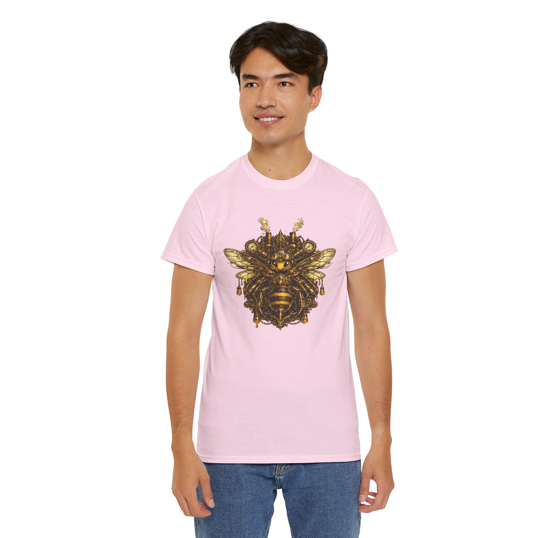 Steampunk Bee Mandala T Shirt – Vintage Mechanical Honeybee Graphic Tee