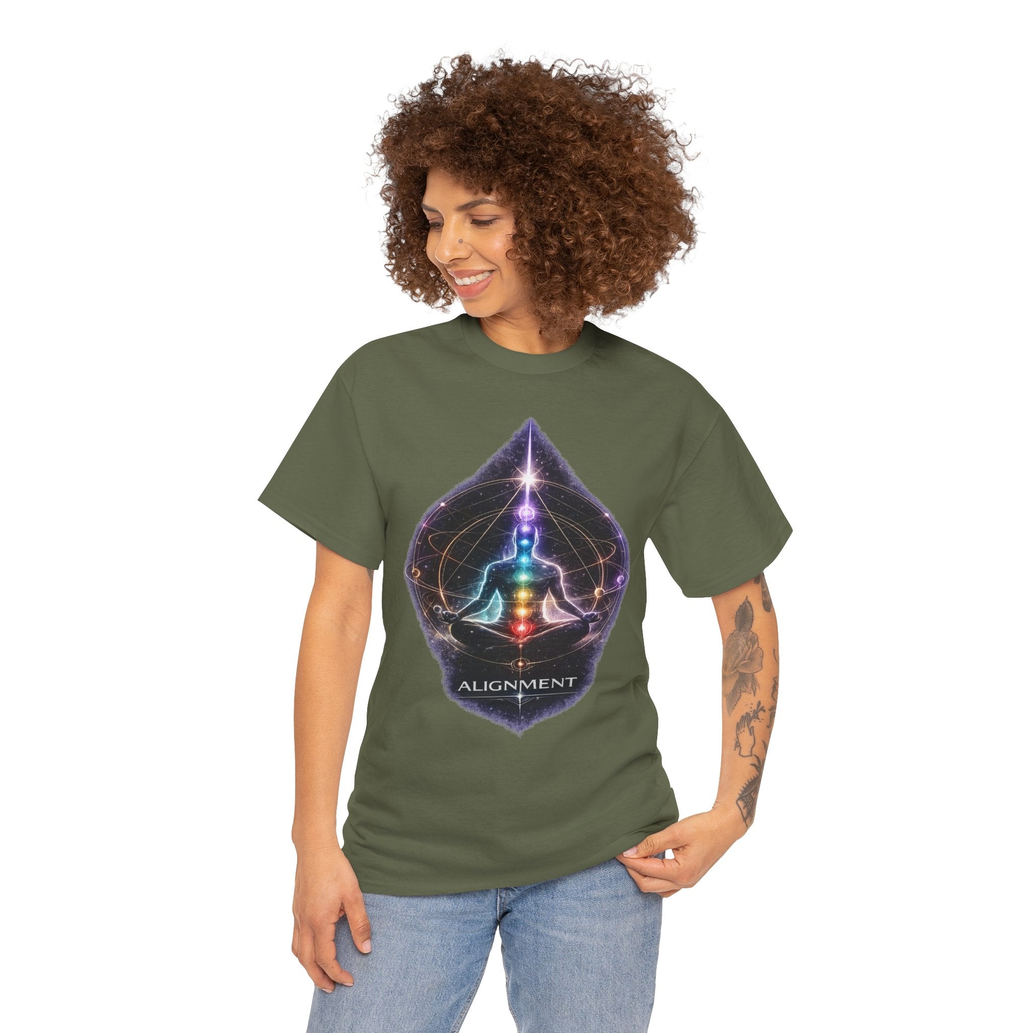 Alignment Chakra Meditation T Shirt – Spiritual Energy Yoga Graphic Tee