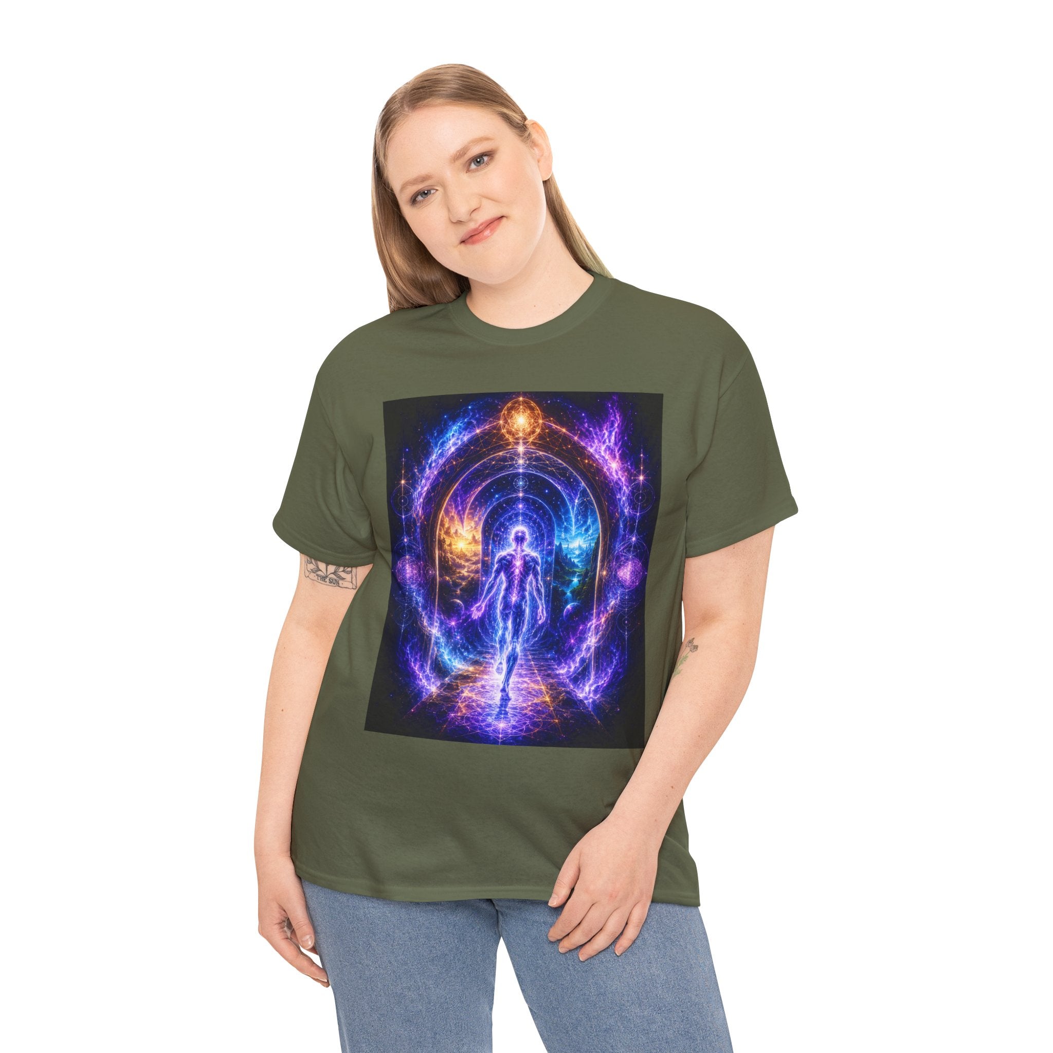 Beyond the Veil Cosmic Energy Shirt – Spiritual Ascension & Aura Graphic Tee