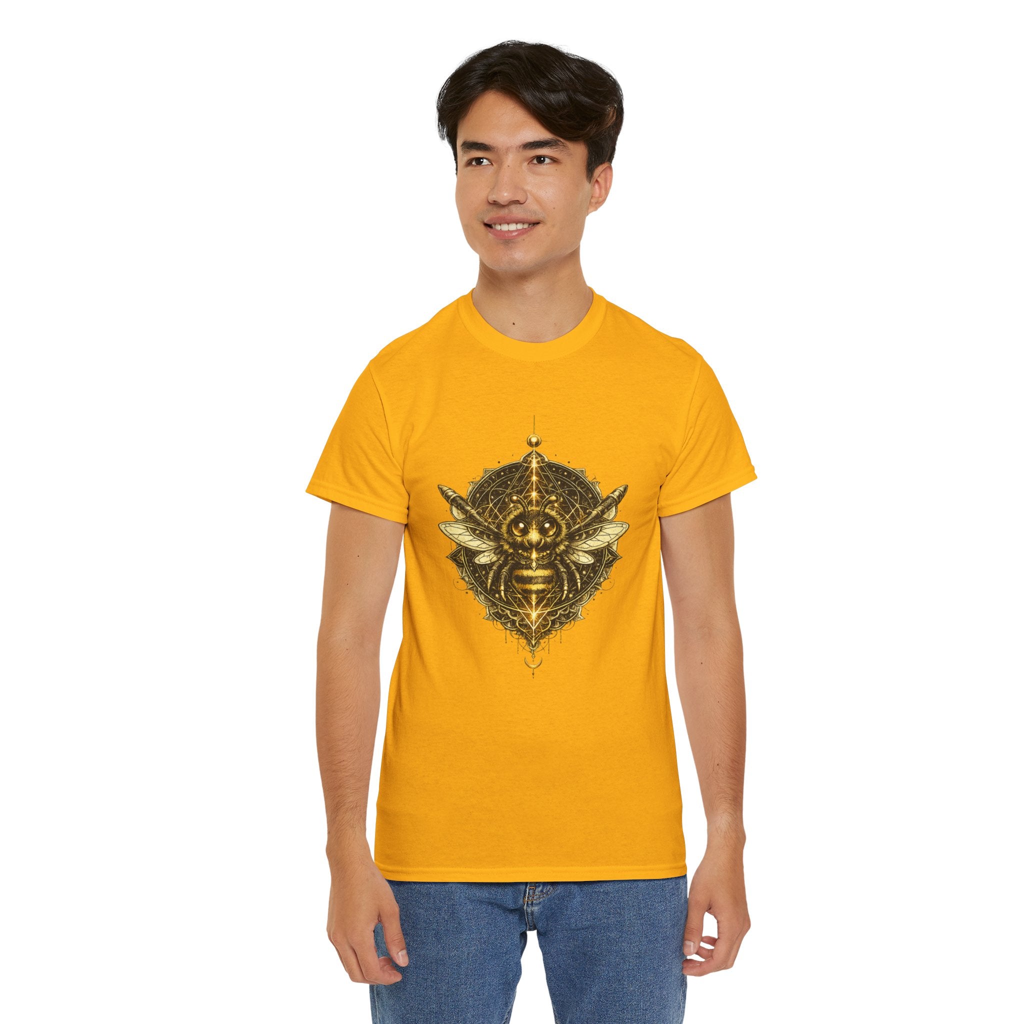Sacred Geometry Bee T Shirt – Egyptian Mystic Honeybee Graphic Tee