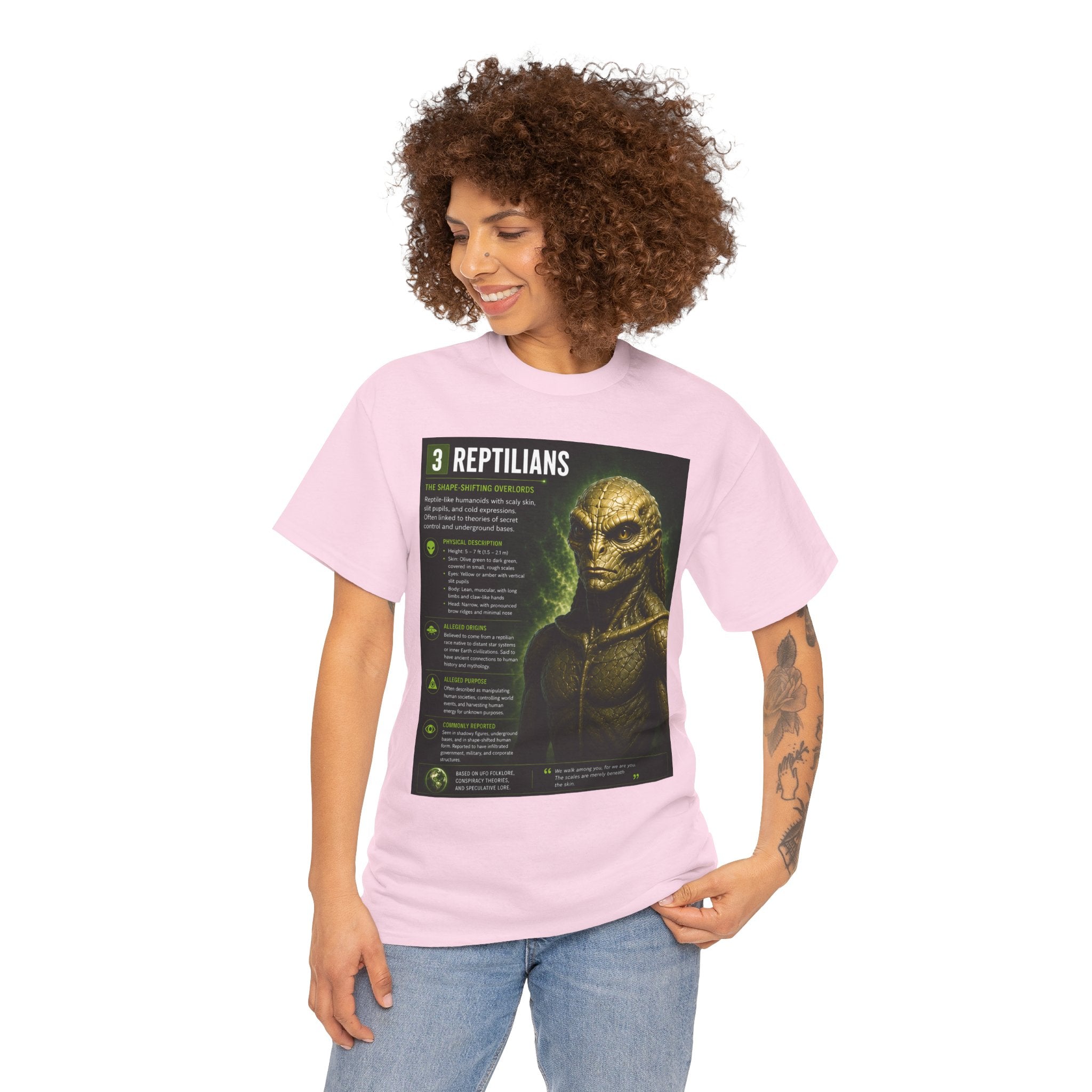 Reptilian Alien T-Shirt – Ancient Aliens UFO Informational Graphic Tee