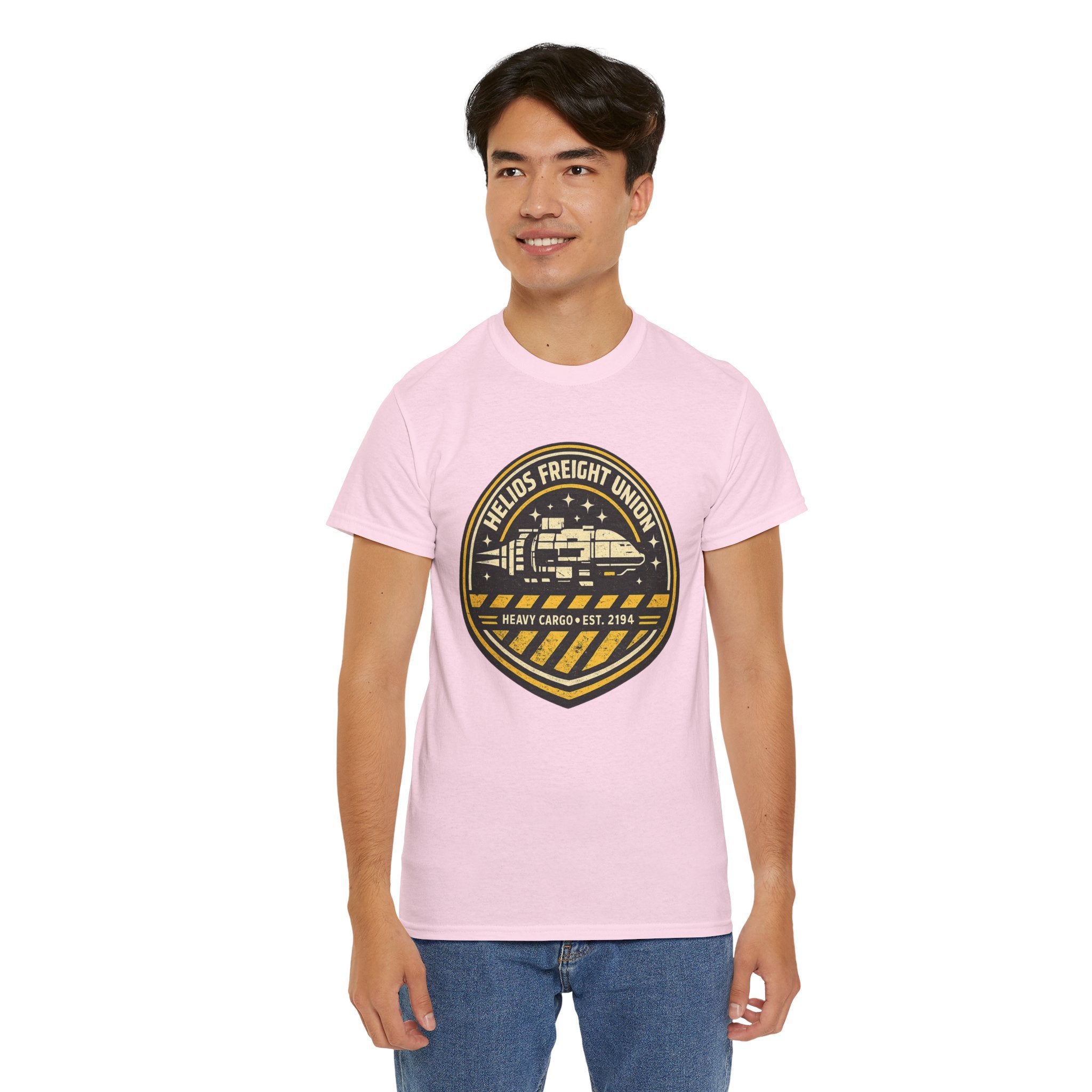Helios Freight Union Freighter Crew T Shirt – Retro Sci Fi Cargo Ship Graphic Tee