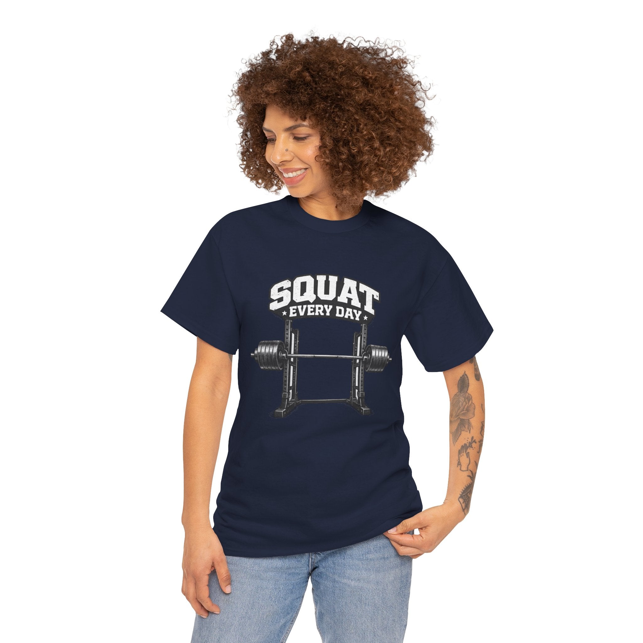 Squat Every Day T-Shirt | Powerlifting Squat Rack Shirt | Gym Gift for Women & Men