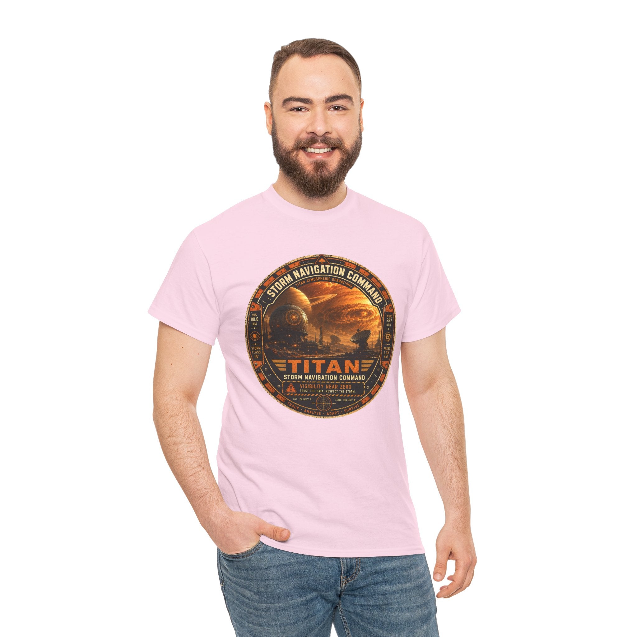 Titan Storm Navigation Command T Shirt – Vintage Space Mission Graphic Tee