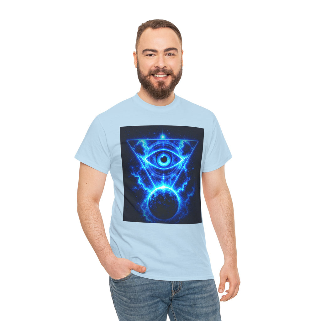 Sci Fi Cosmic Third Eye T Shirt – Electric Blue Occult Graphic Tee