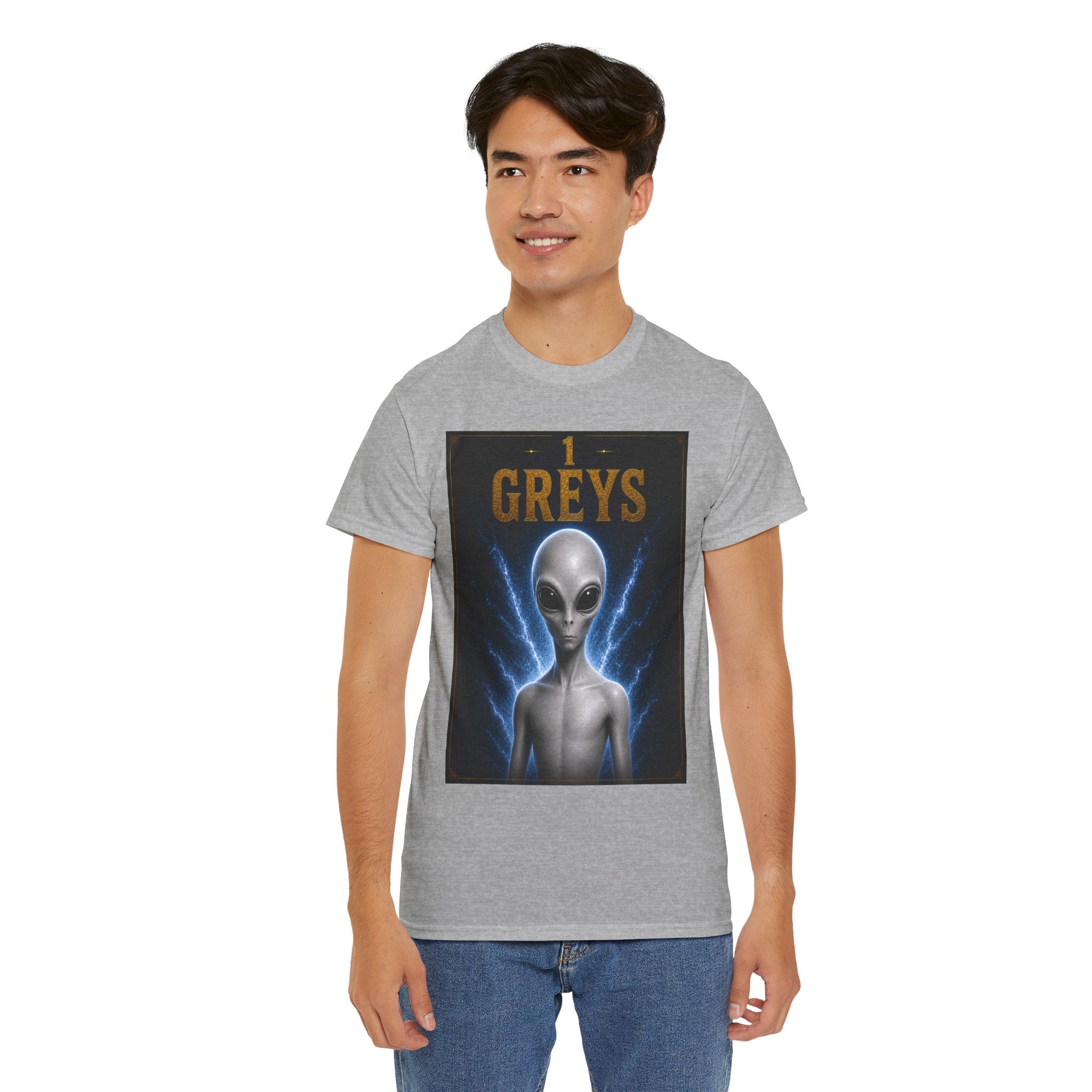 Grey Alien T-Shirt – Sci-Fi Extra-terrestrial UFO Graphic Tee for Men & Women