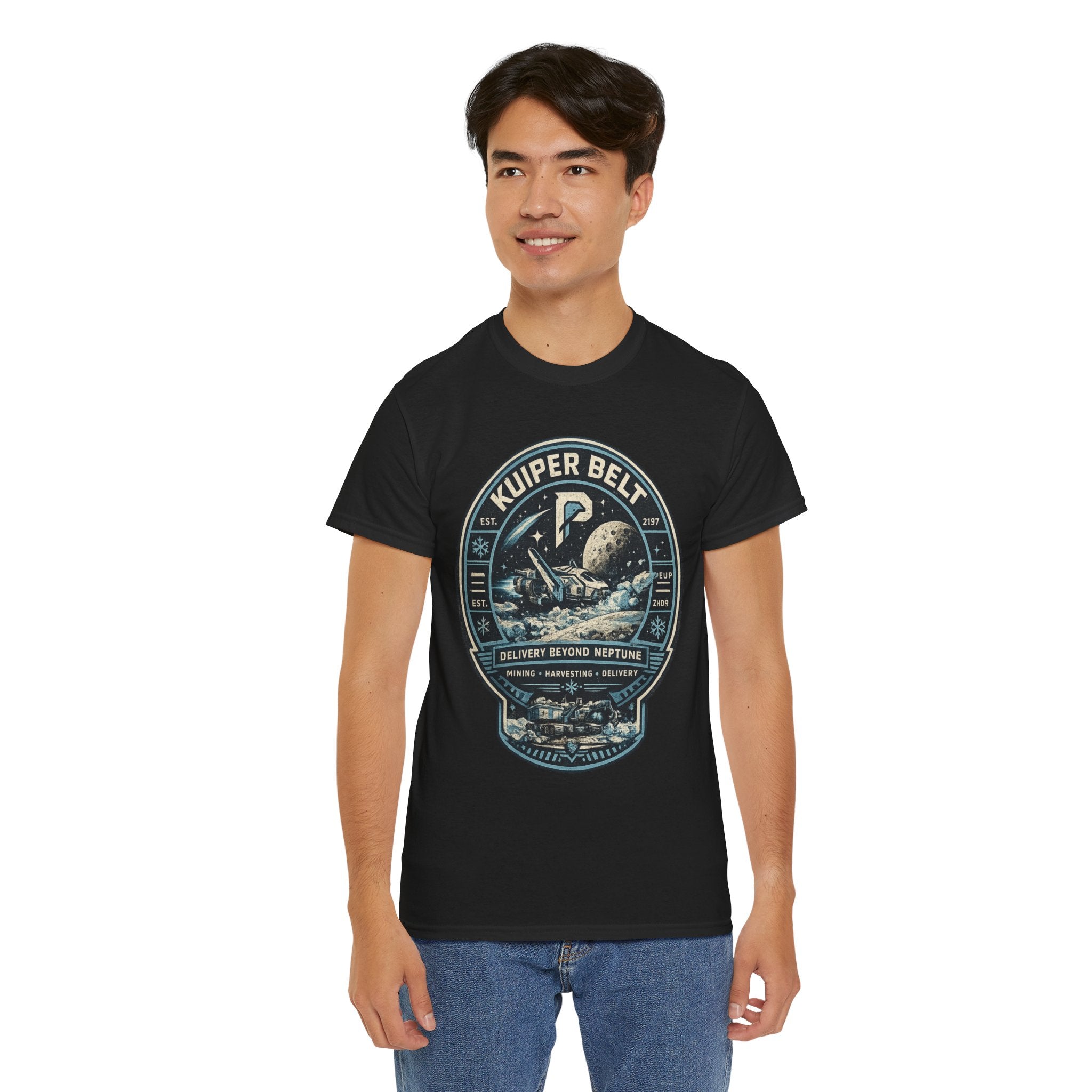 Kuiper Belt Space Exploration T Shirt – Retro Sci Fi Astronaut Graphic Tee