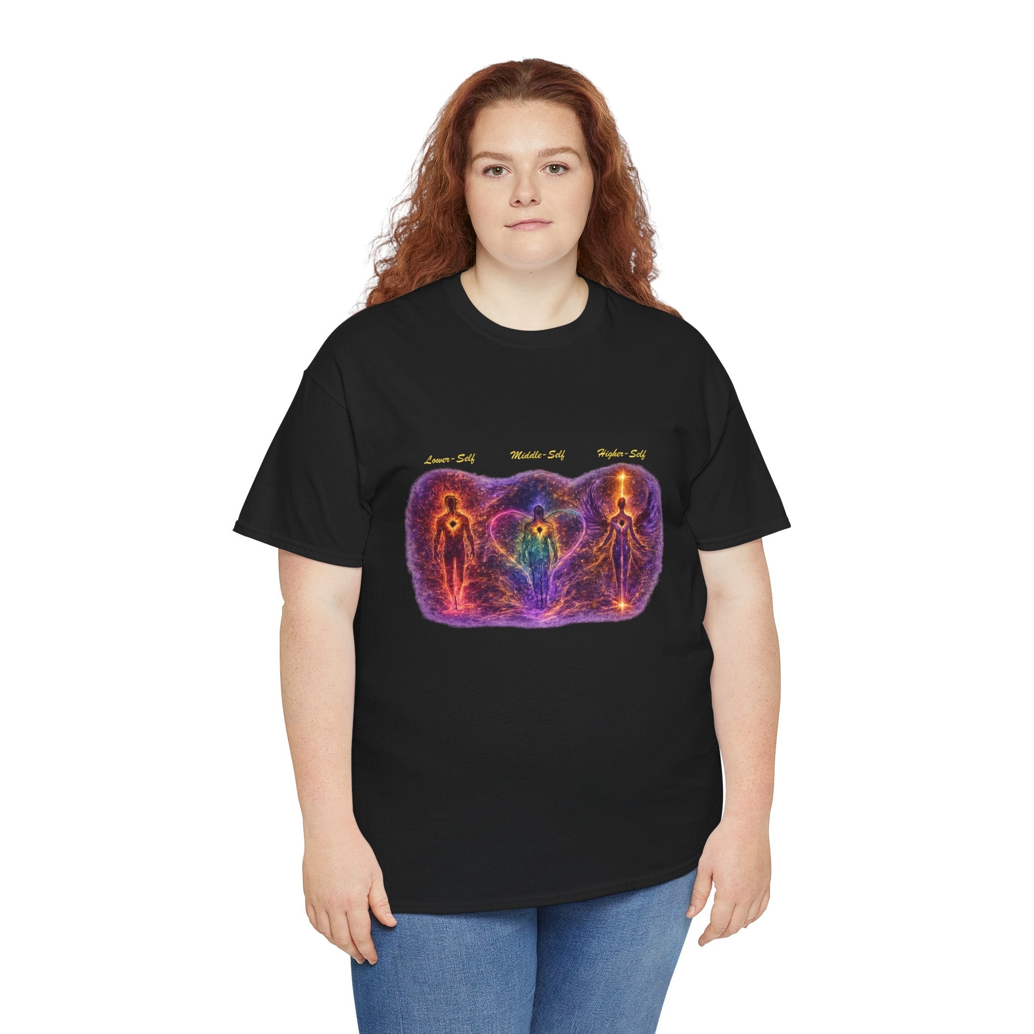 Lower Middle Higher Self Mystic Energy Tee — Cosmic Chakra Spirit Artwork T Shirt