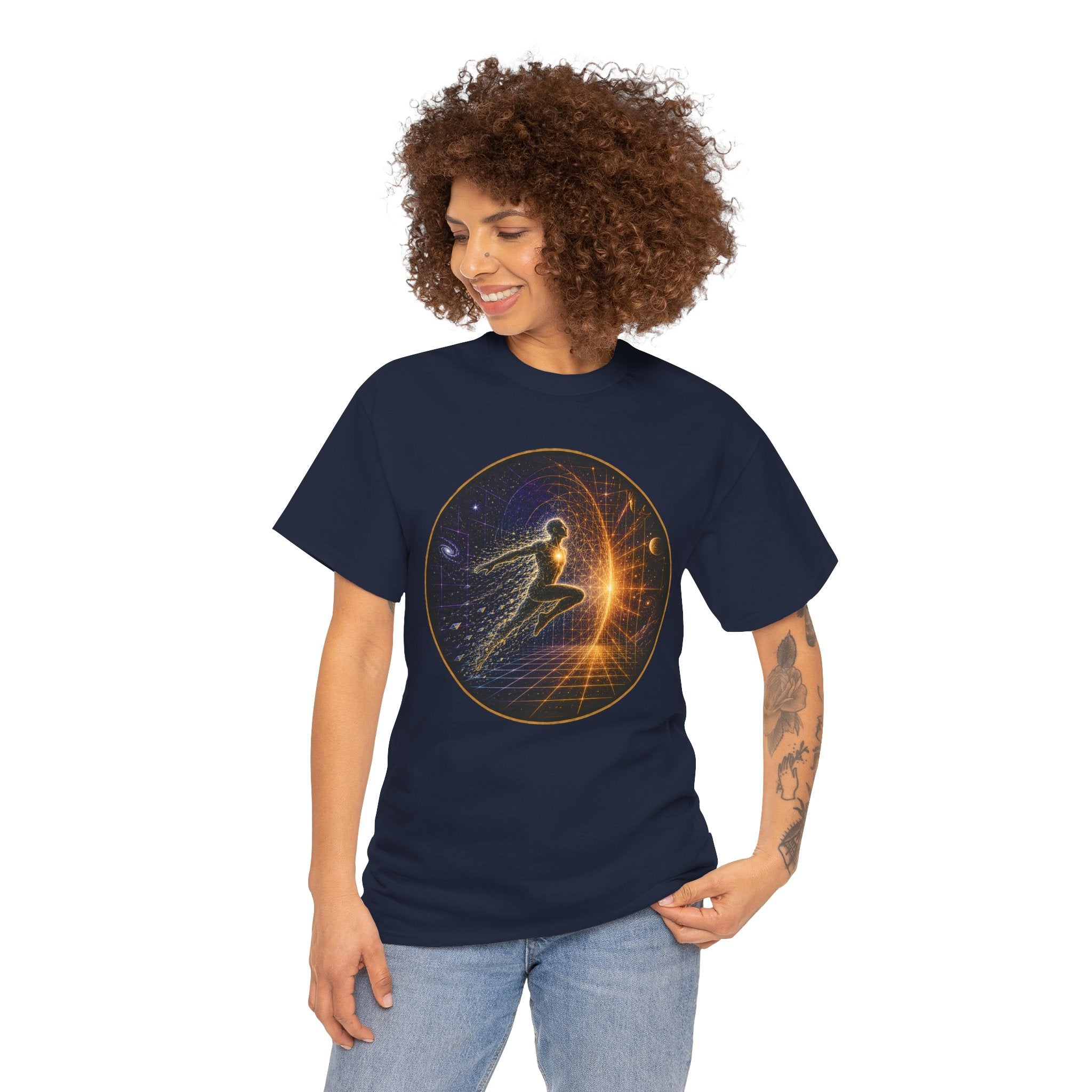 Quantum Leap Illustrated T-Shirt – Cosmic Transformation Graphic Tee