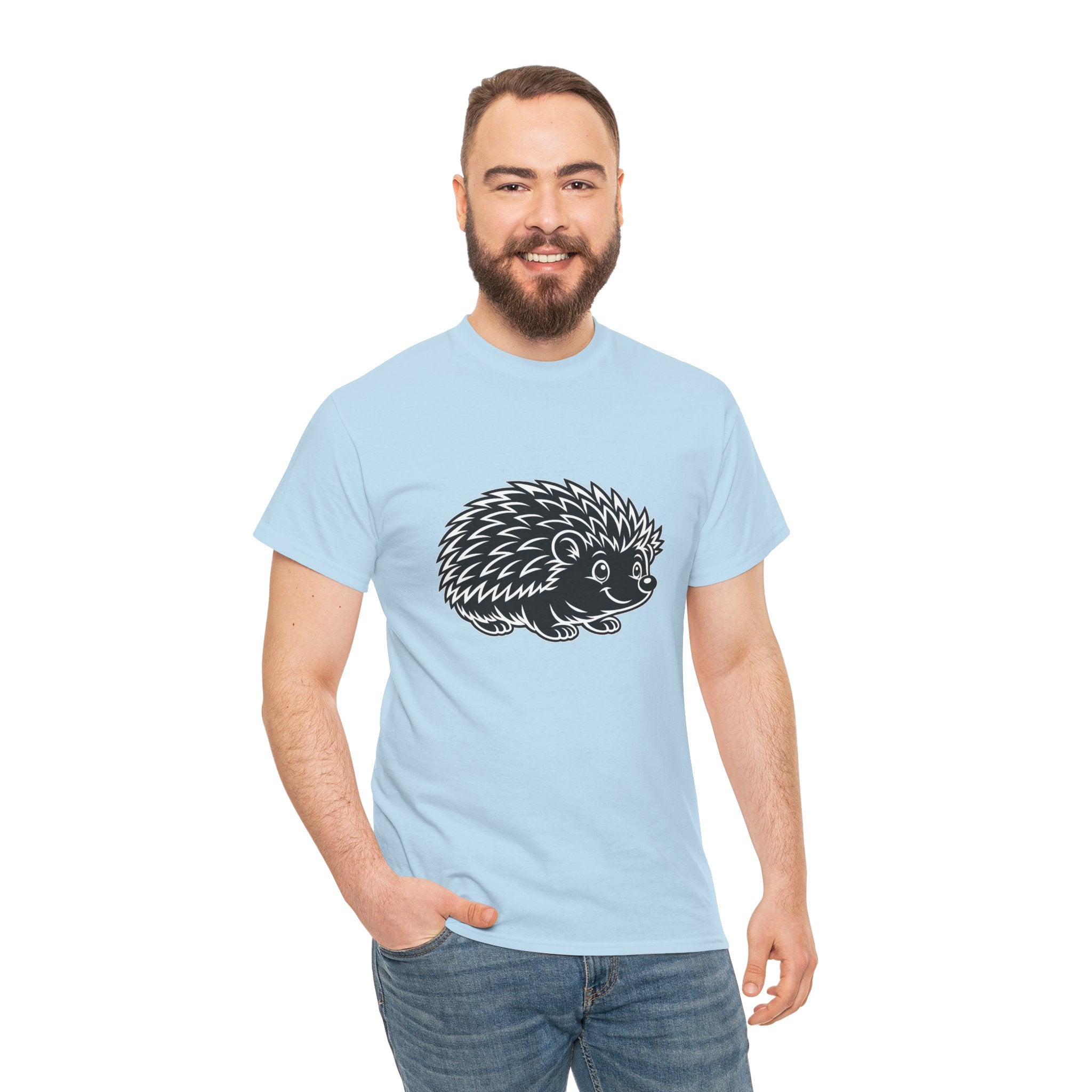 Cute Hedgehog Sketch T Shirt – Minimalist Woodland Animal Graphic Tee