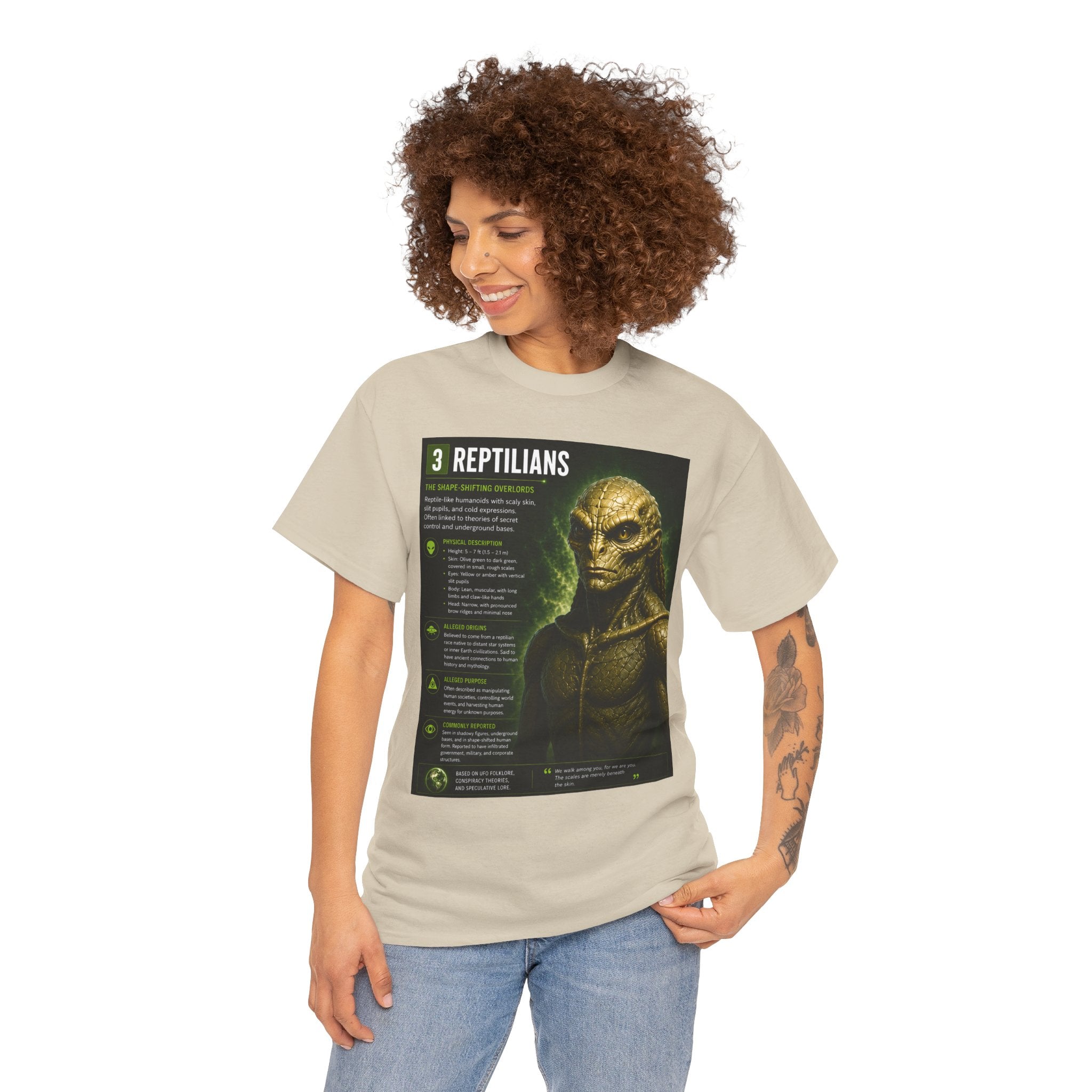 Reptilian Alien T-Shirt – Ancient Aliens UFO Informational Graphic Tee