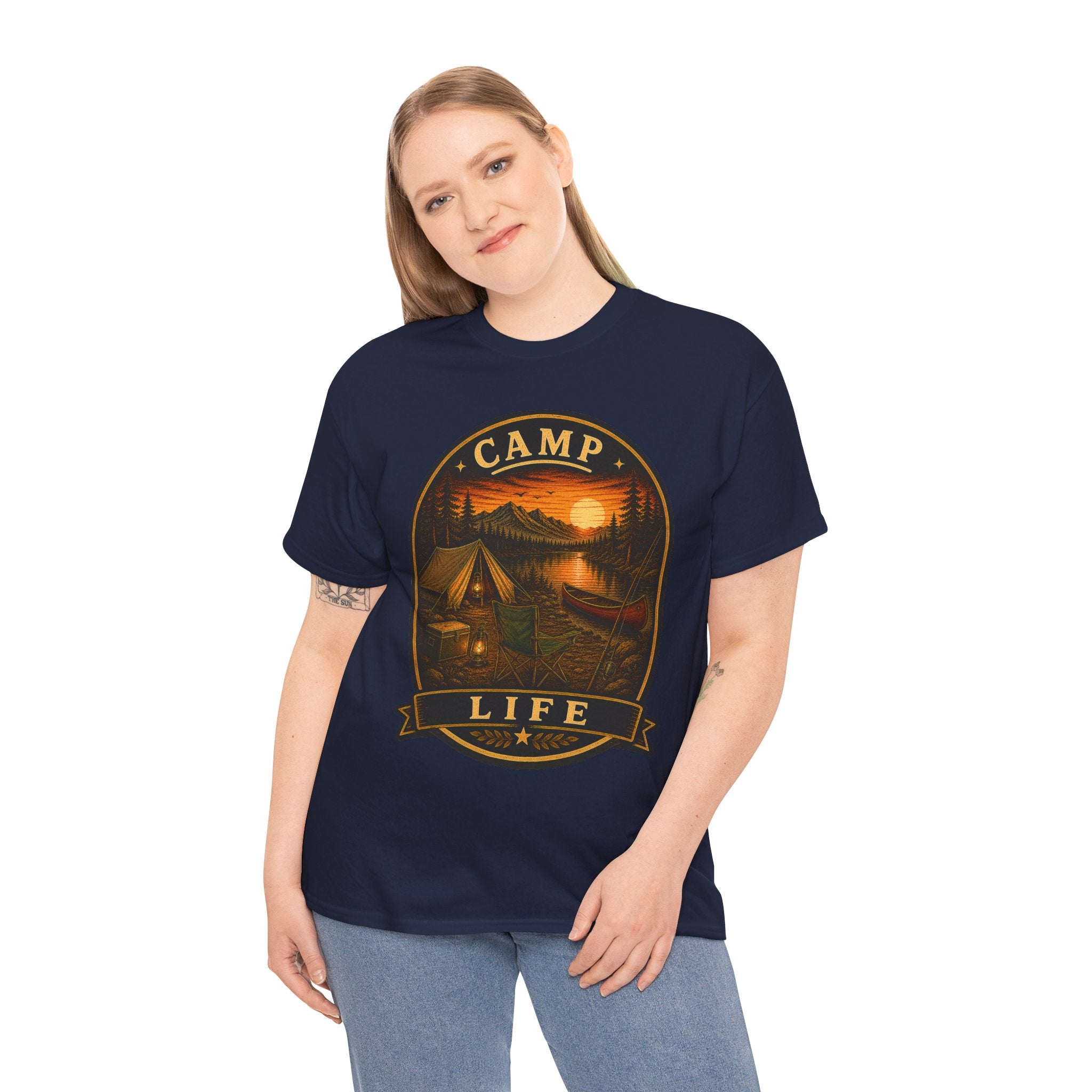 Camp Life T Shirt – Vintage Sunset Camping Graphic Tee