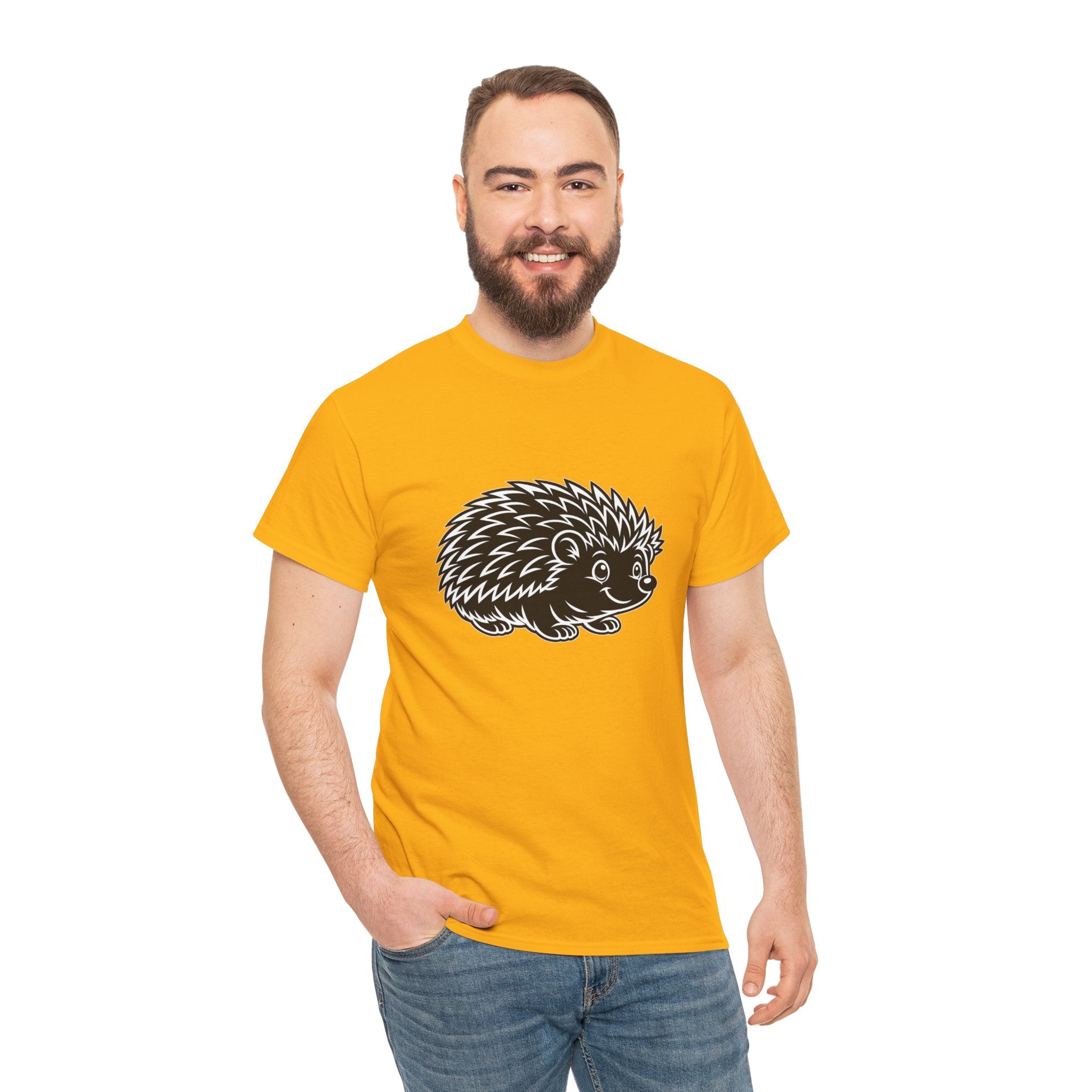 Cute Hedgehog Sketch T Shirt – Minimalist Woodland Animal Graphic Tee
