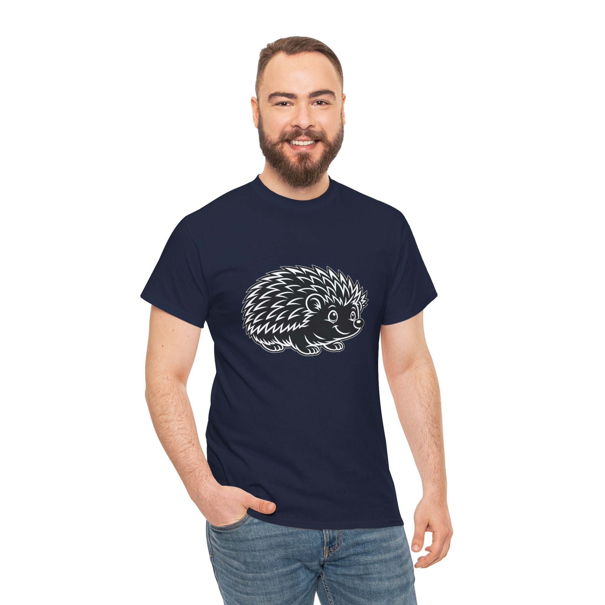 Cute Hedgehog Sketch T Shirt – Minimalist Woodland Animal Graphic Tee