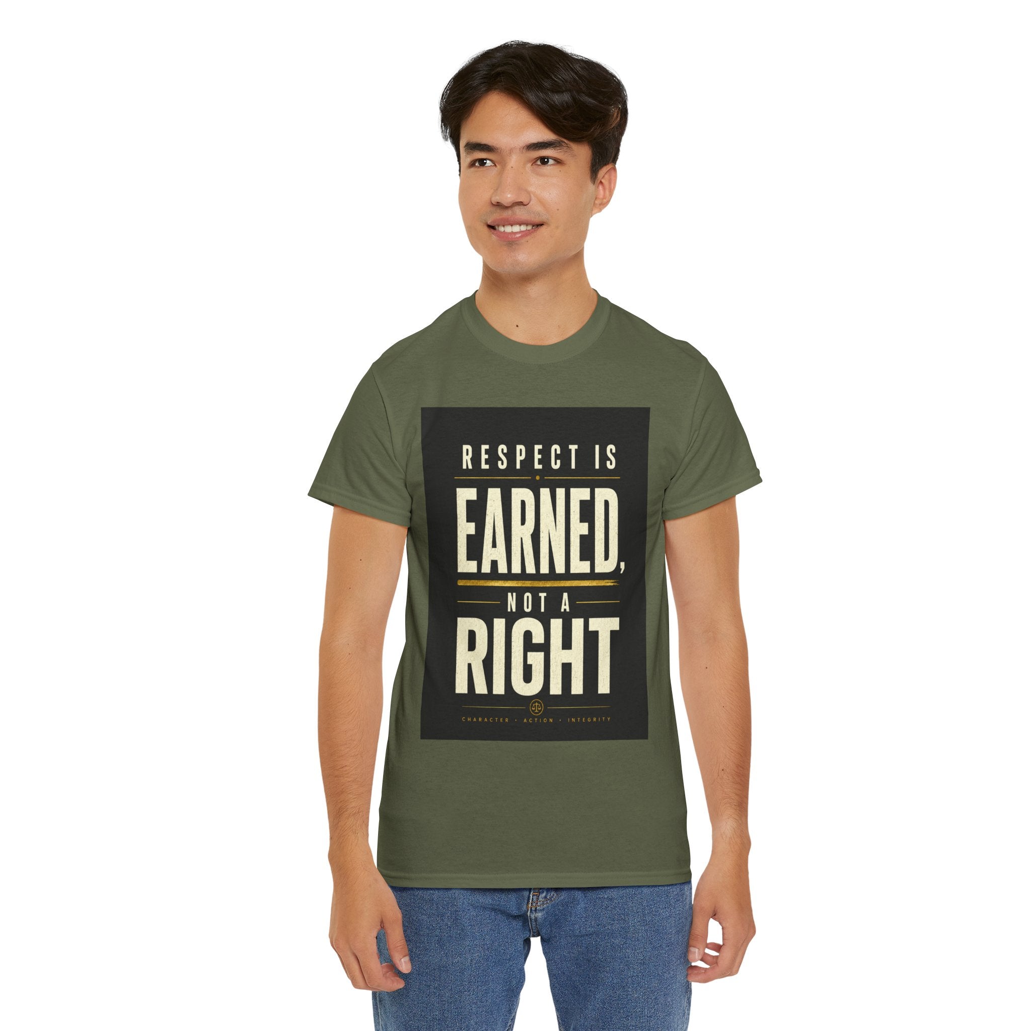 Respect Is Earned Not a Right T Shirt – Motivational Quote Graphic Tee for Men & Women