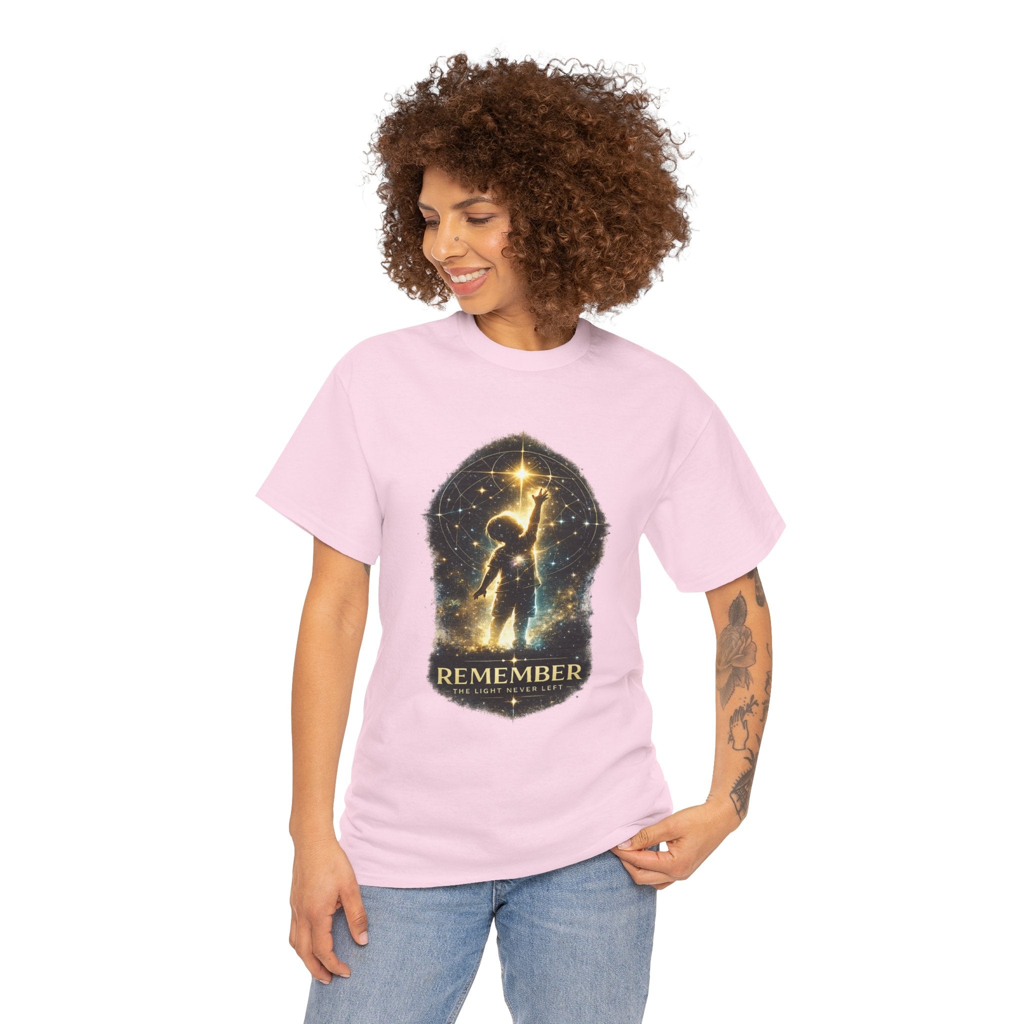 Remember The Light Never Left Shirt – Celestial Spiritual Awareness Graphic Tee