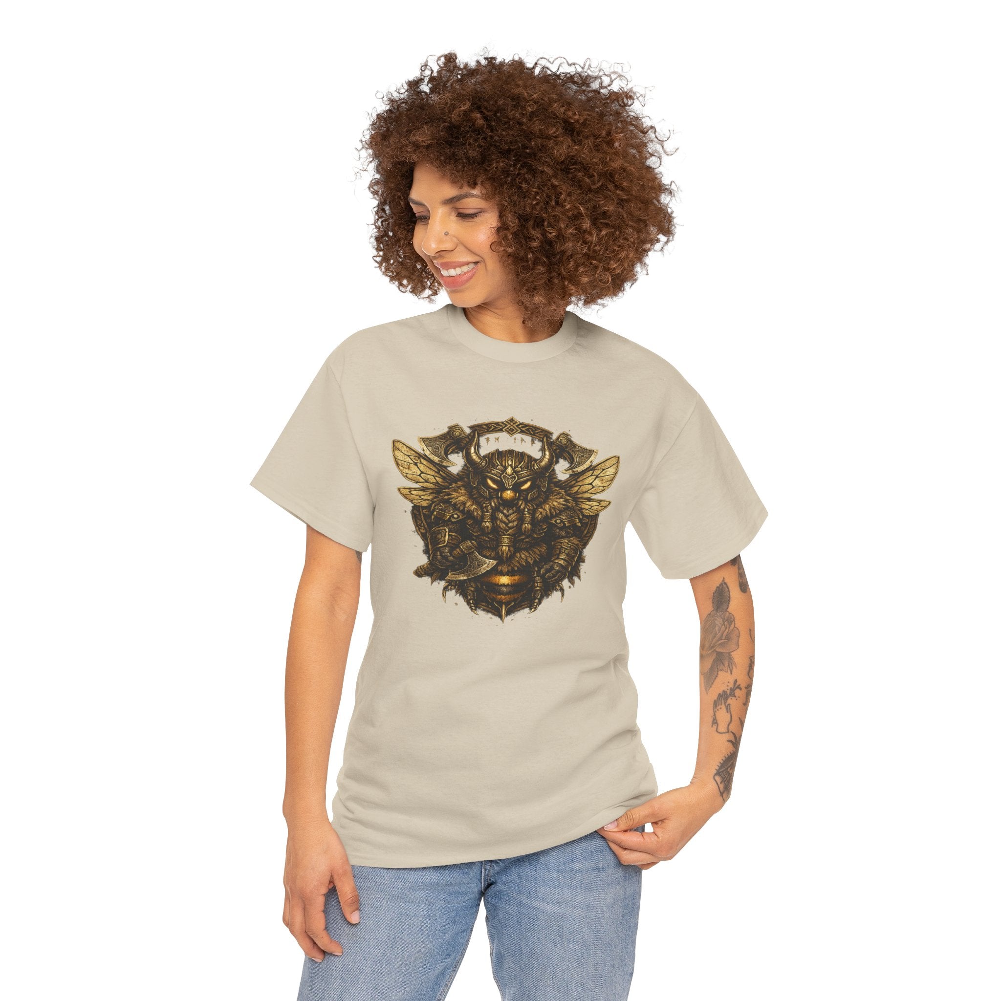 Viking Bee T Shirt – Norse Warrior Honeybee Graphic Tee