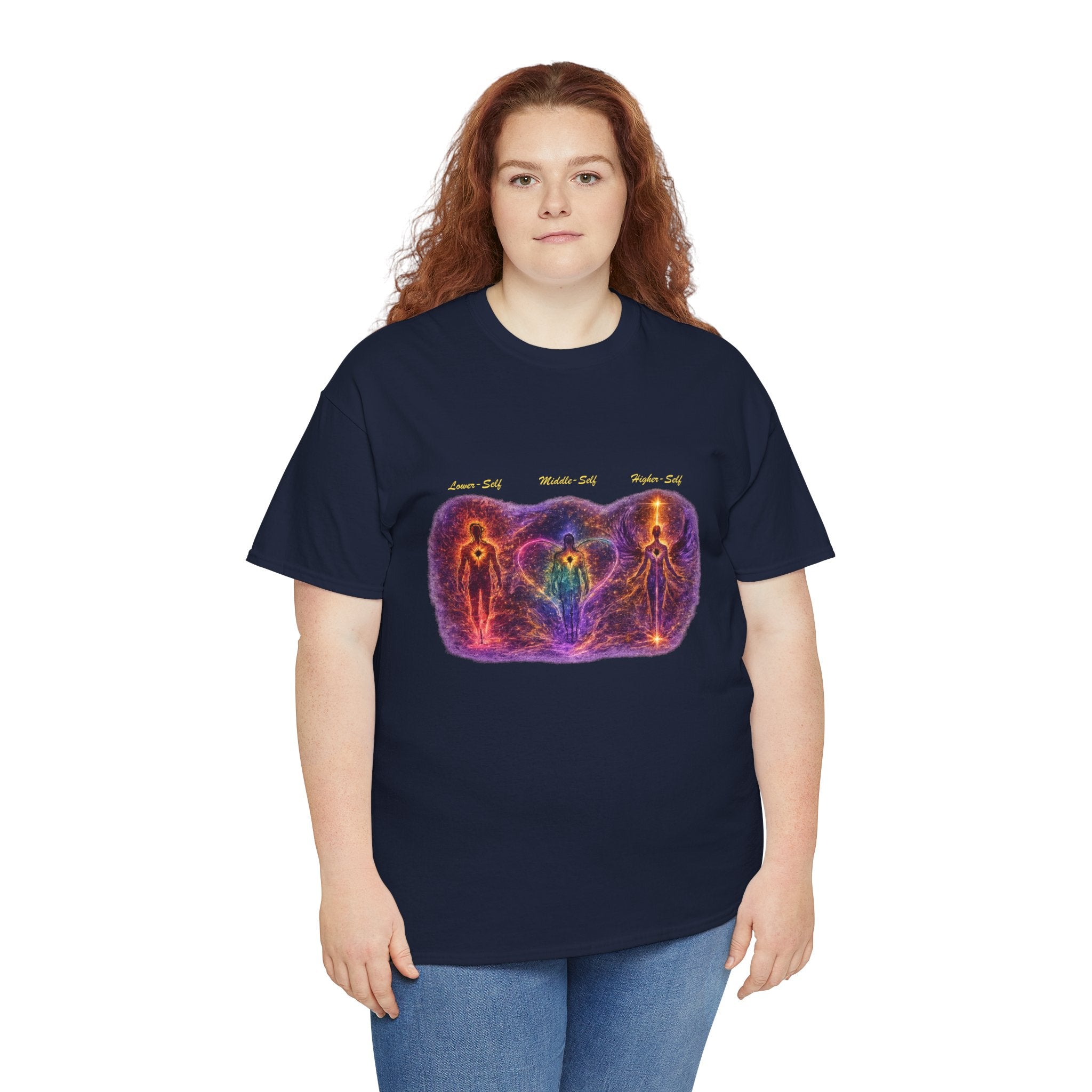 Lower Middle Higher Self Mystic Energy Tee — Cosmic Chakra Spirit Artwork T Shirt