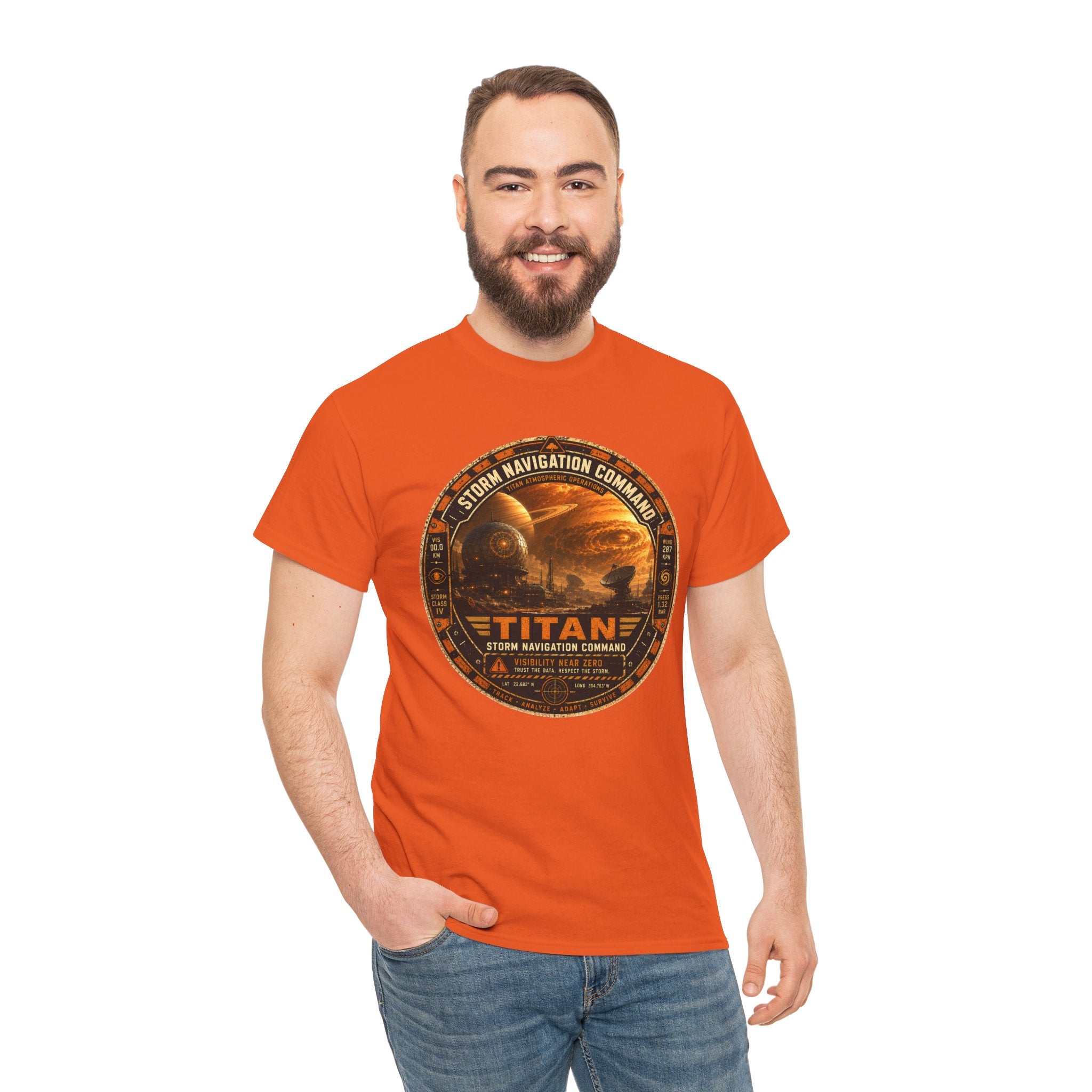 Titan Storm Navigation Command T Shirt – Vintage Space Mission Graphic Tee