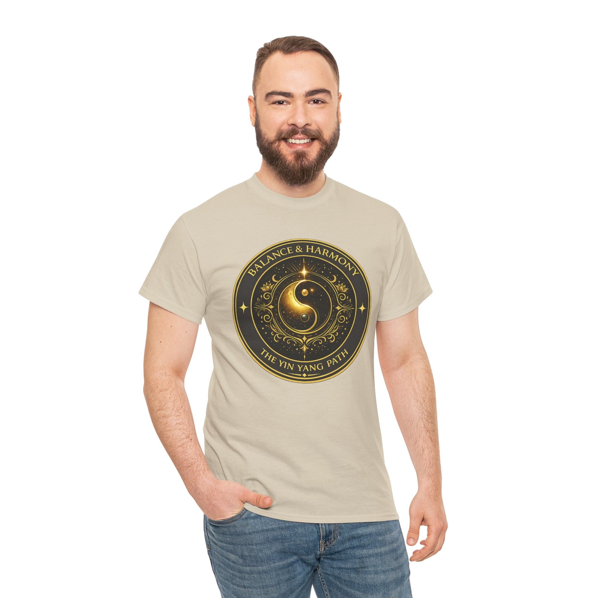 Balance & Harmony Yin Yang T-Shirt – Celestial Sacred Symbol Graphic Tee