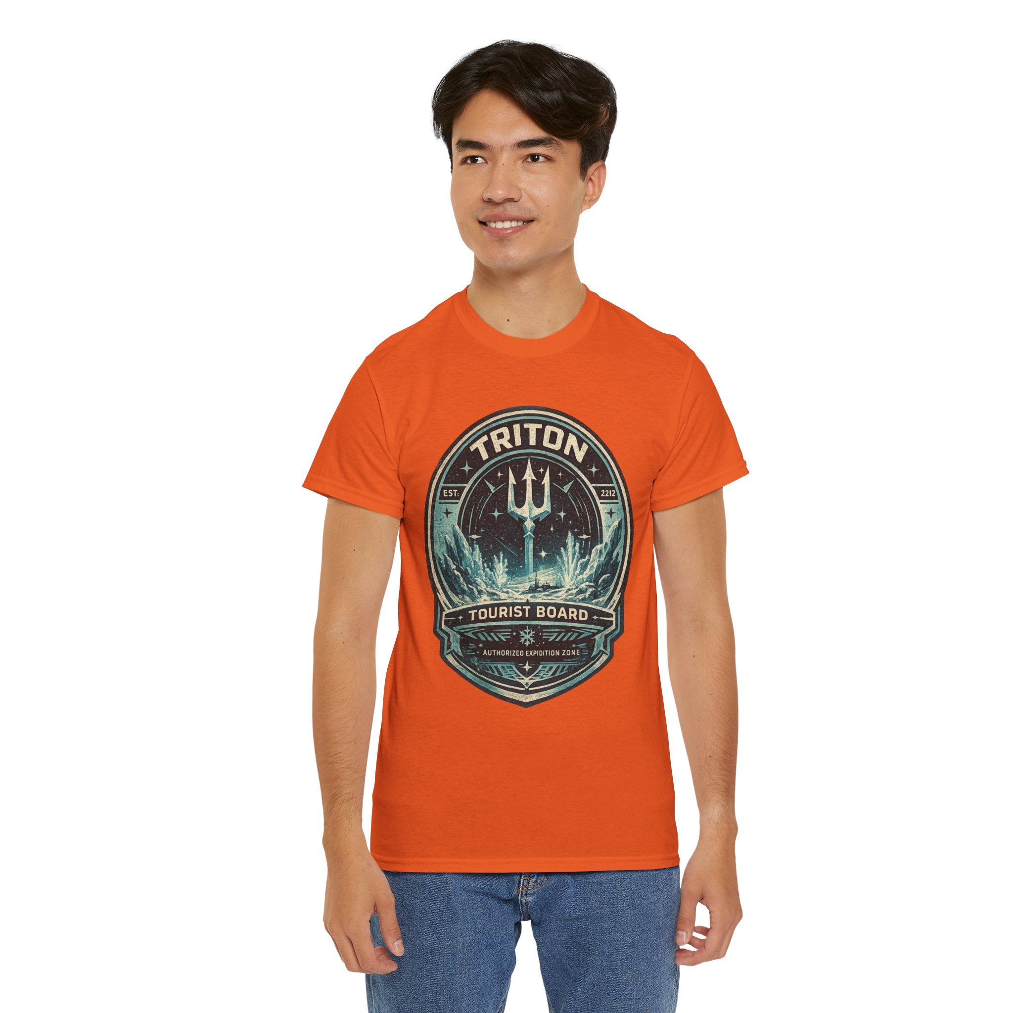Triton Tourist Board T Shirt – Retro Sci Fi Ocean Planet Graphic Tee