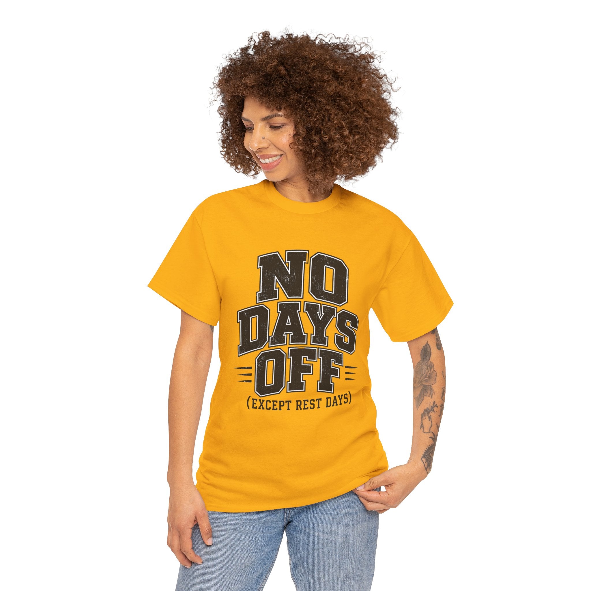 No Days Off (Except Rest Days) T-Shirt Light – Funny Gym Motivation Graphic Tee