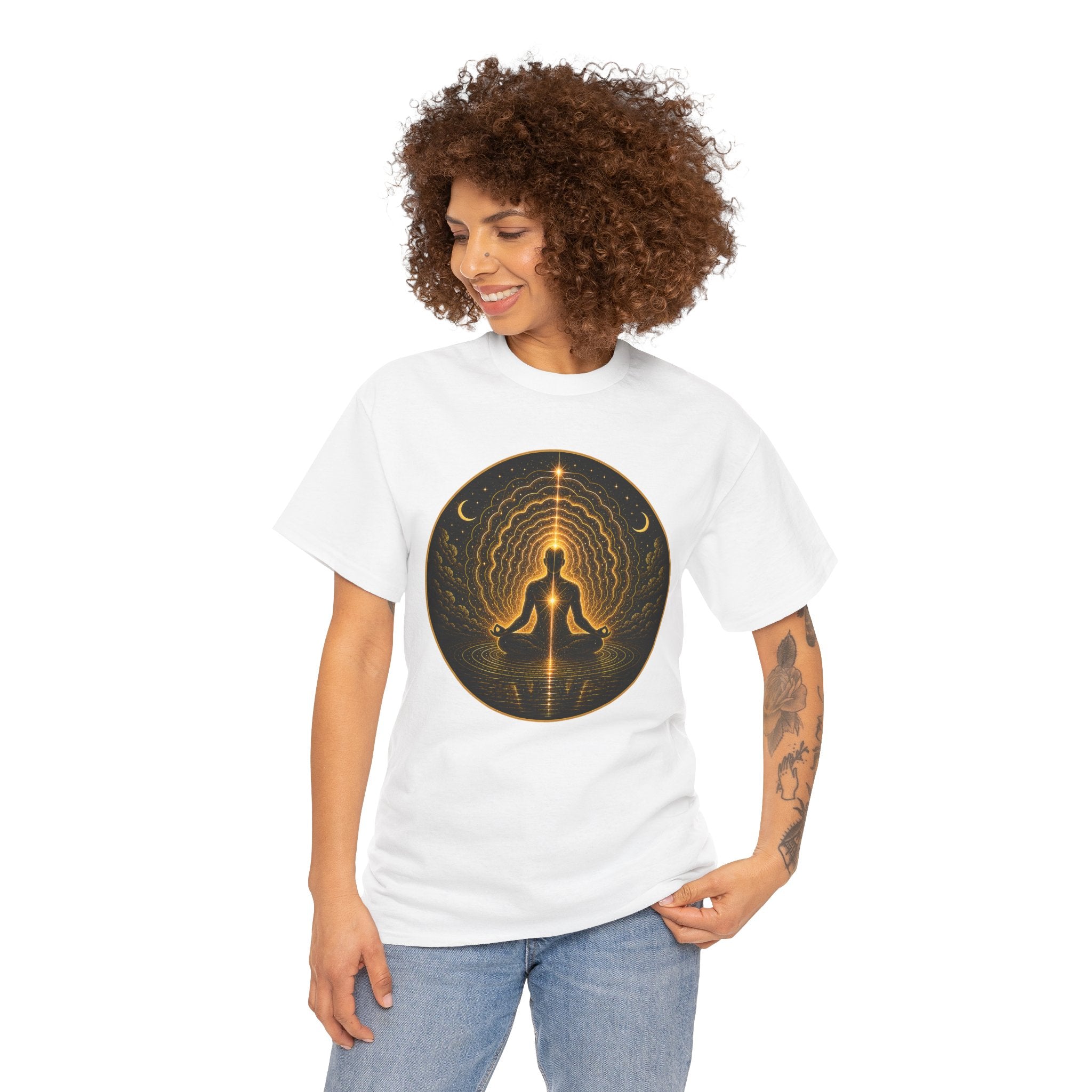 Aura Cleanse Illustrated T-Shirt – Meditation Energy Field Graphic Tee