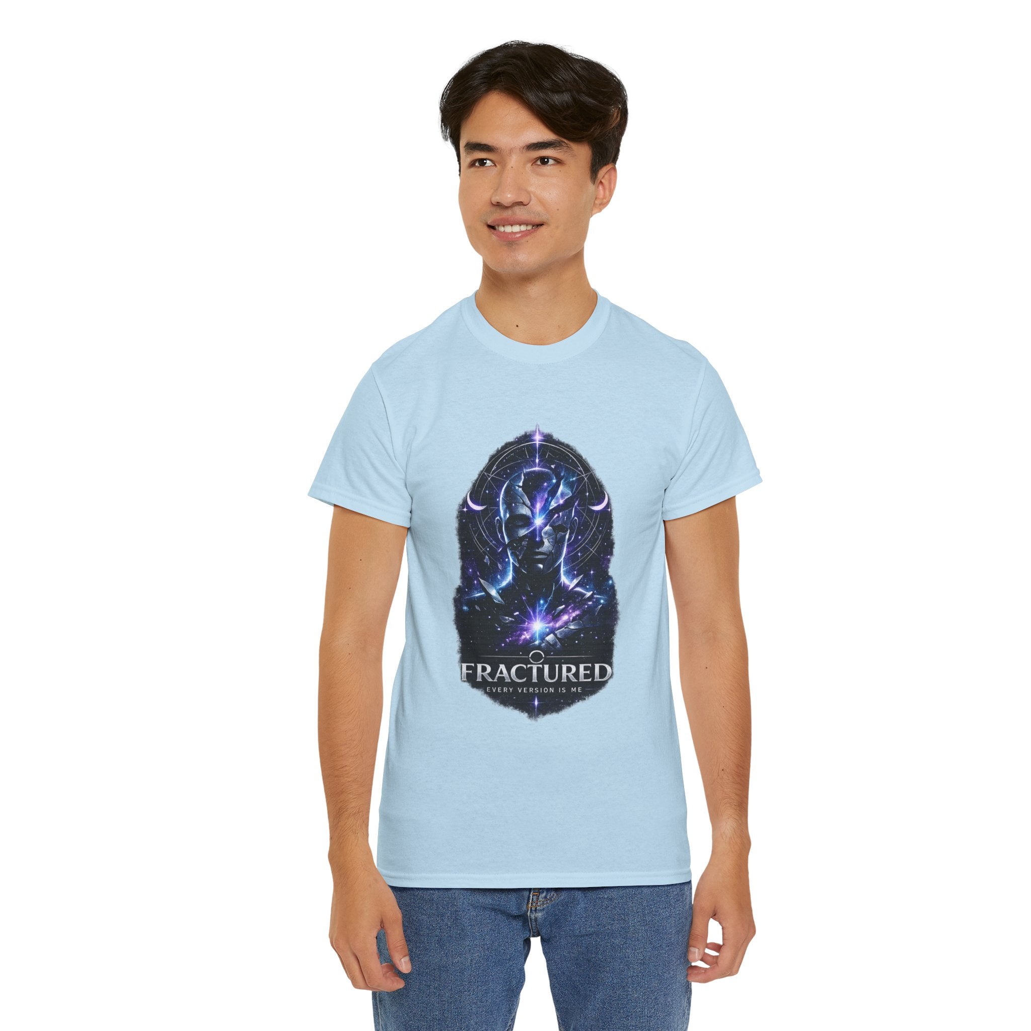 Fractured Cosmic Meditation Shirt – Dark Spiritual Galaxy Graphic T Shirt