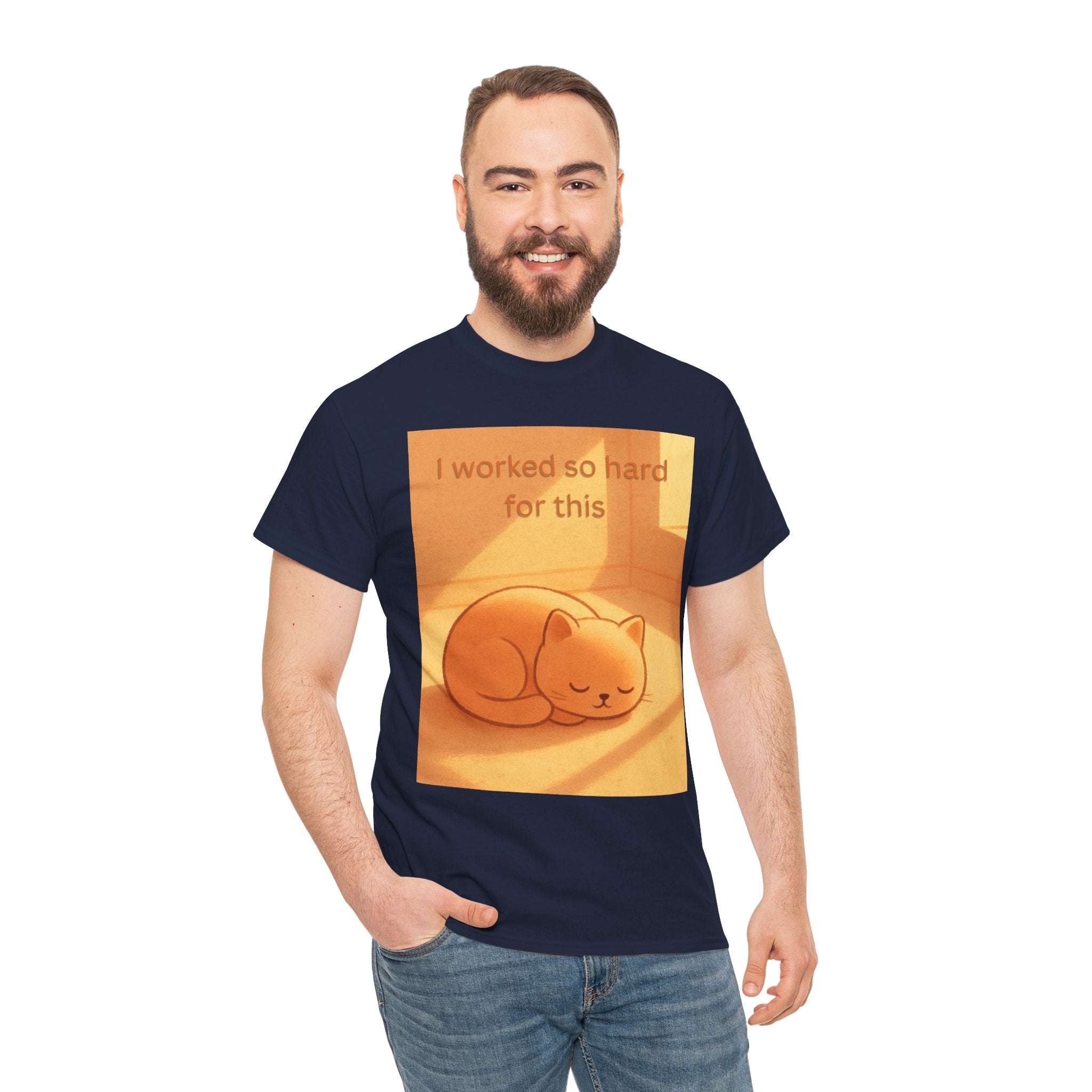Funny Sleepy Cat T Shirt – I Worked So Hard For This Cosy Cat Graphic Tee